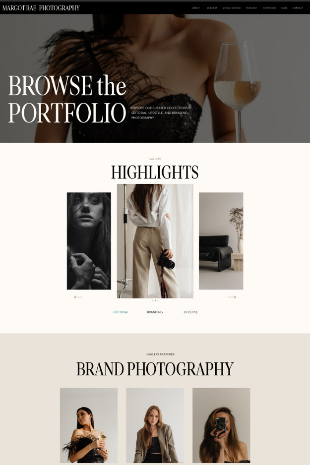 Margot Rae Sales Page Portfolio Page View