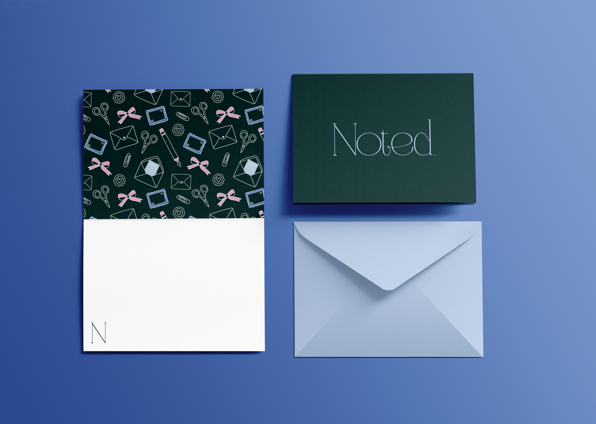 Free Two Fold Greeting Card with Envelope Mockup