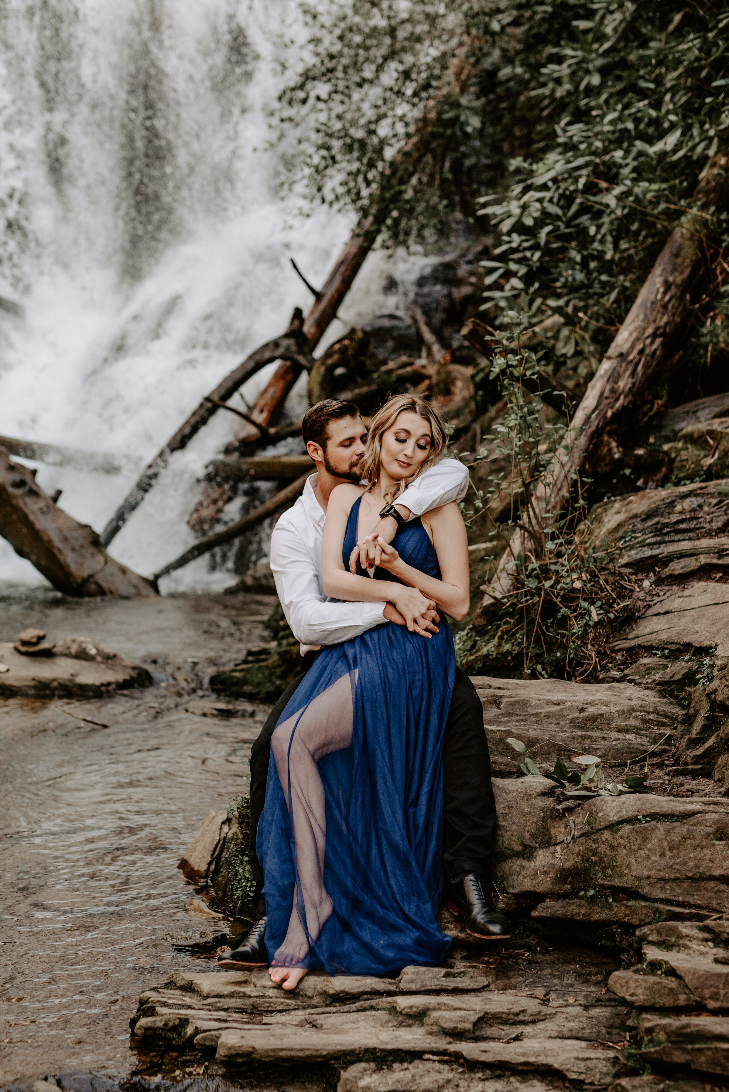 Charlotte NC Elopement Wedding Photographer Photojournalism Editorial Documentary Candid Photography Asheville Boone Raleigh Winston Salem Greensboro Waterfall Engagement Session South Carolina