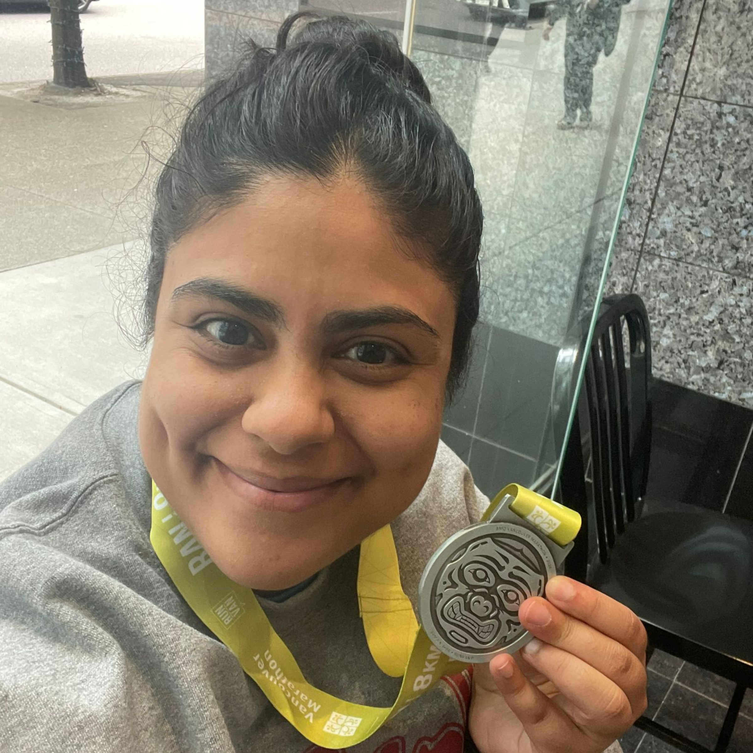 beginner runner thriving after her first 8k race