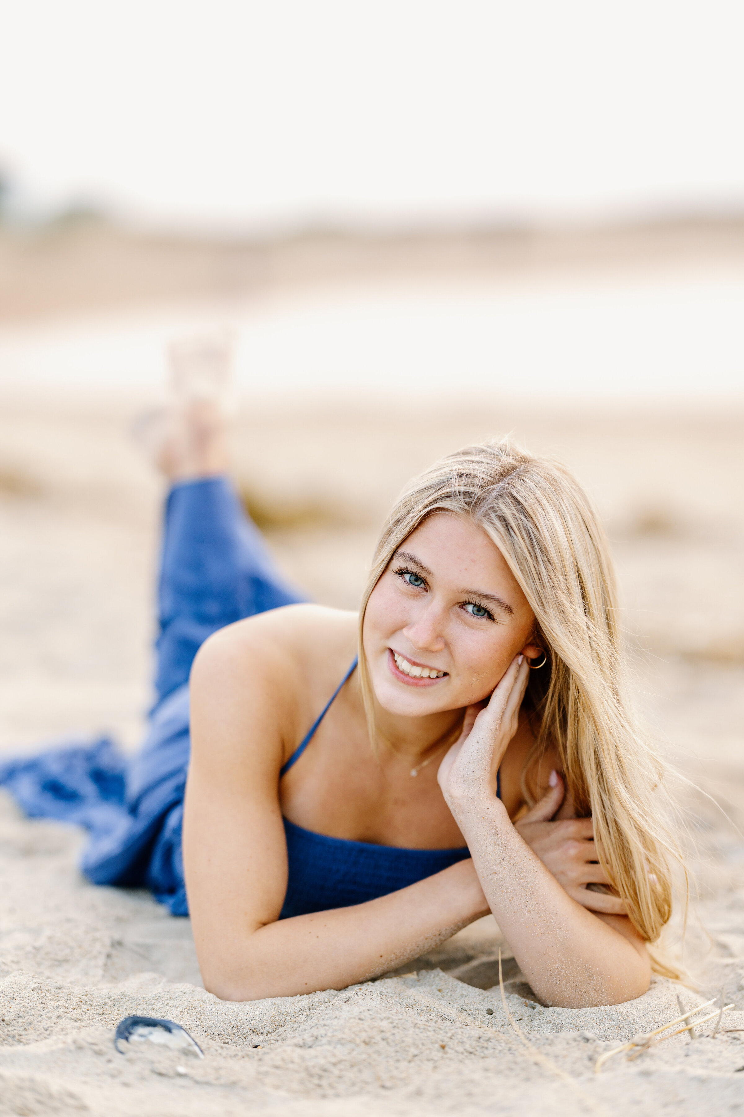 Senior girl photo on beach in Massachusetts