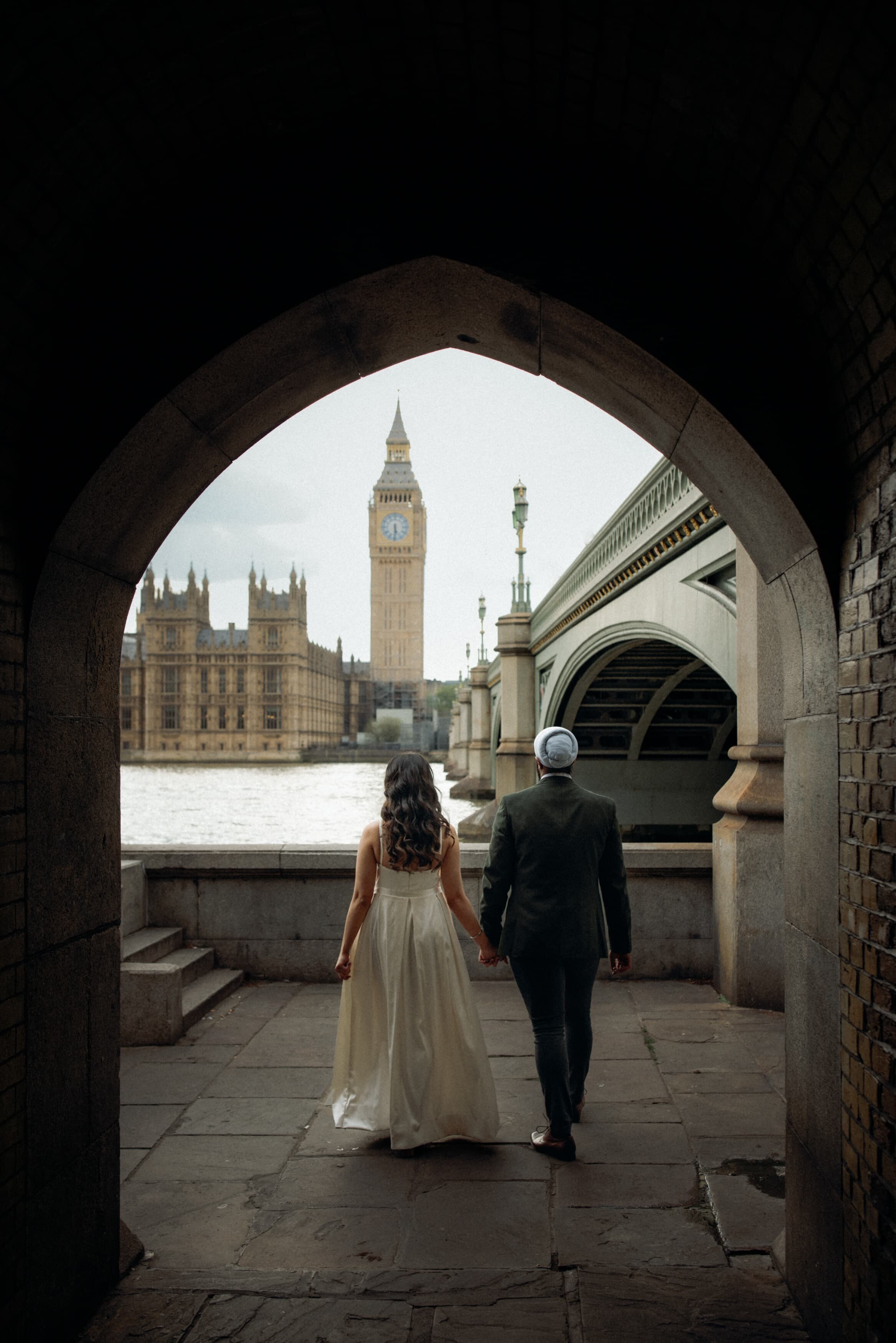 indian-couple-posing-for-London-elopement-photographer-BigBen-Westminster-2031