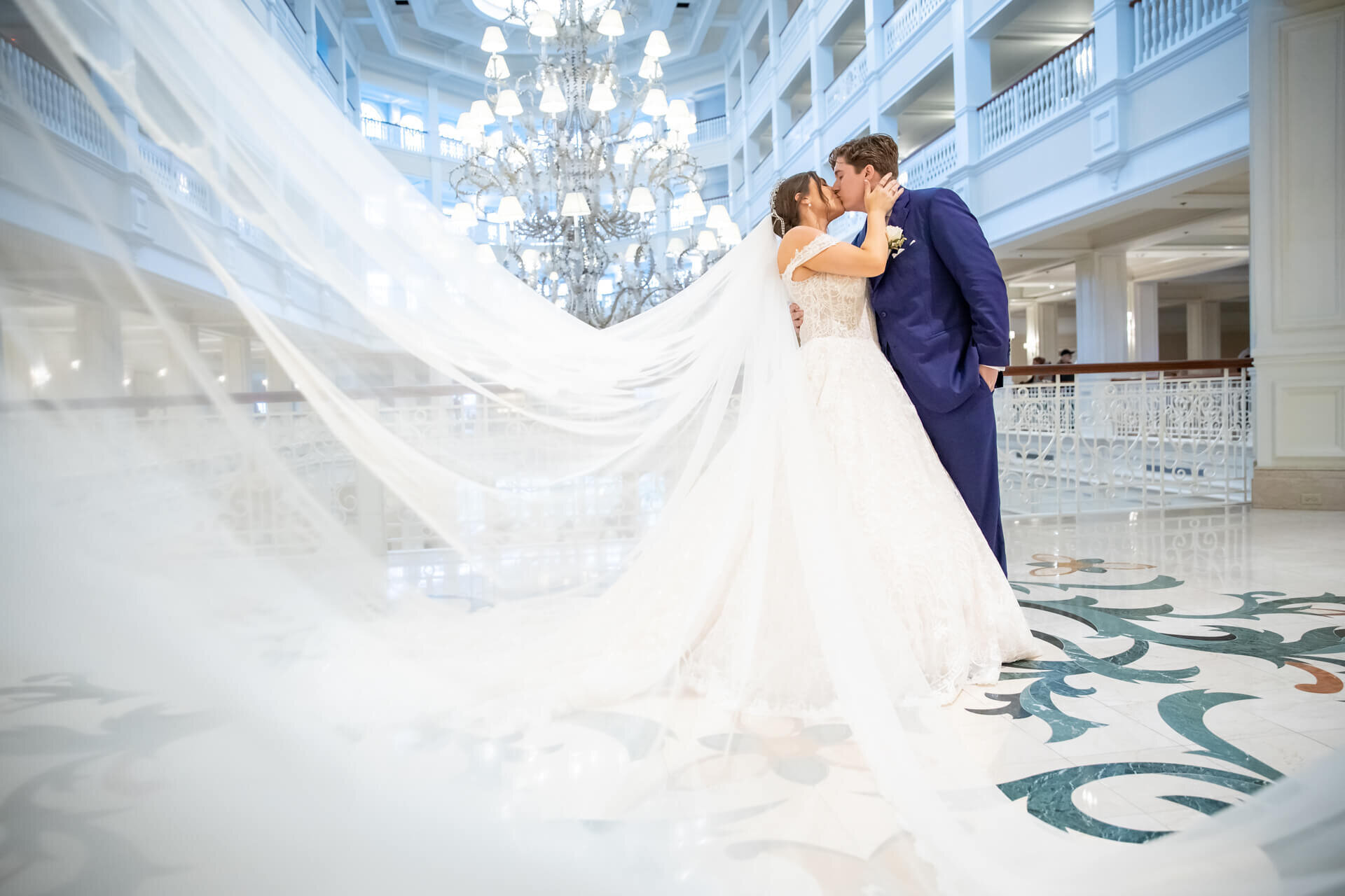 Destination-Wedding-Photographer-Disney-Grand-Floridian-Kiss-Veil