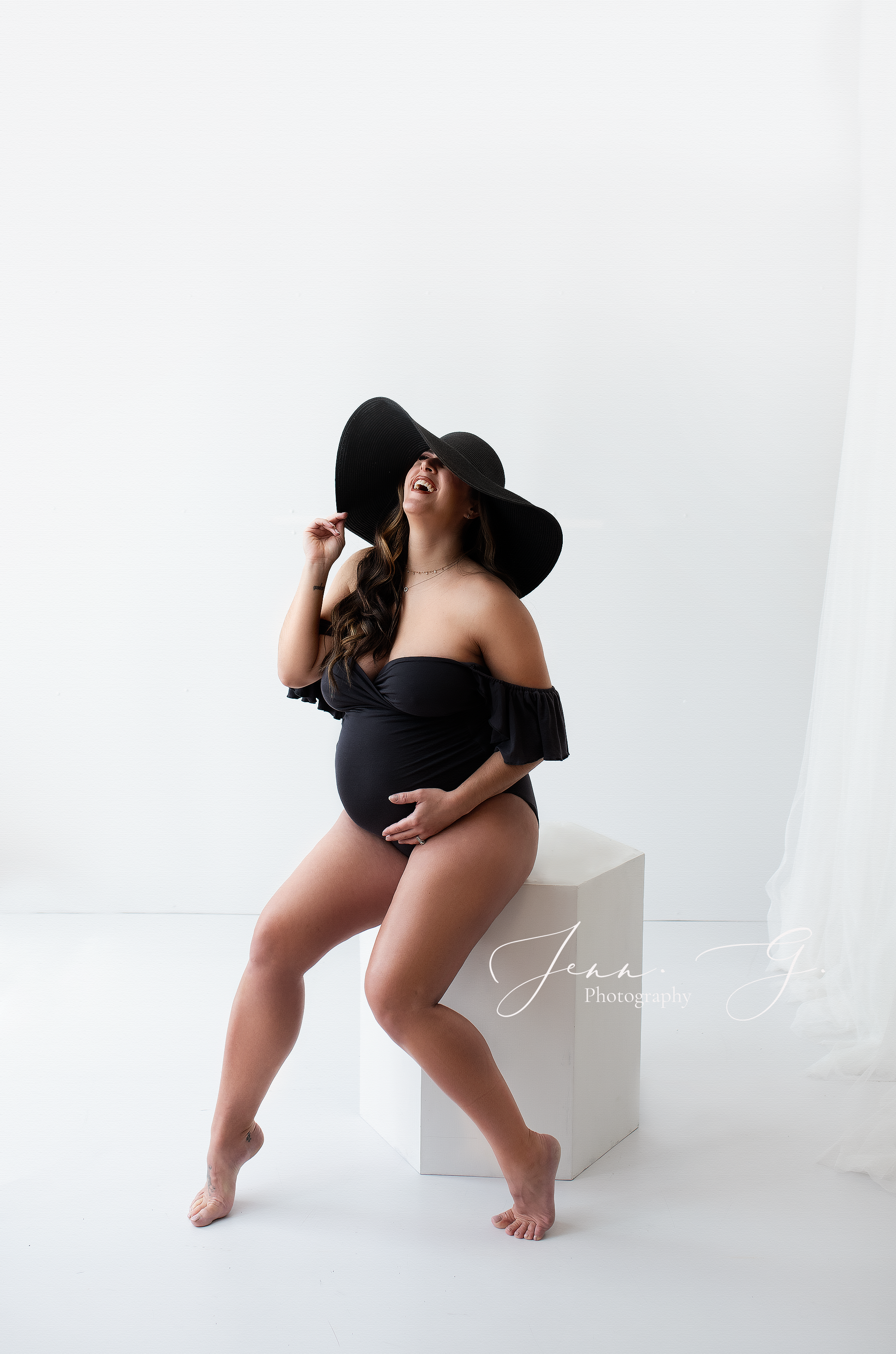 maternity photo on white