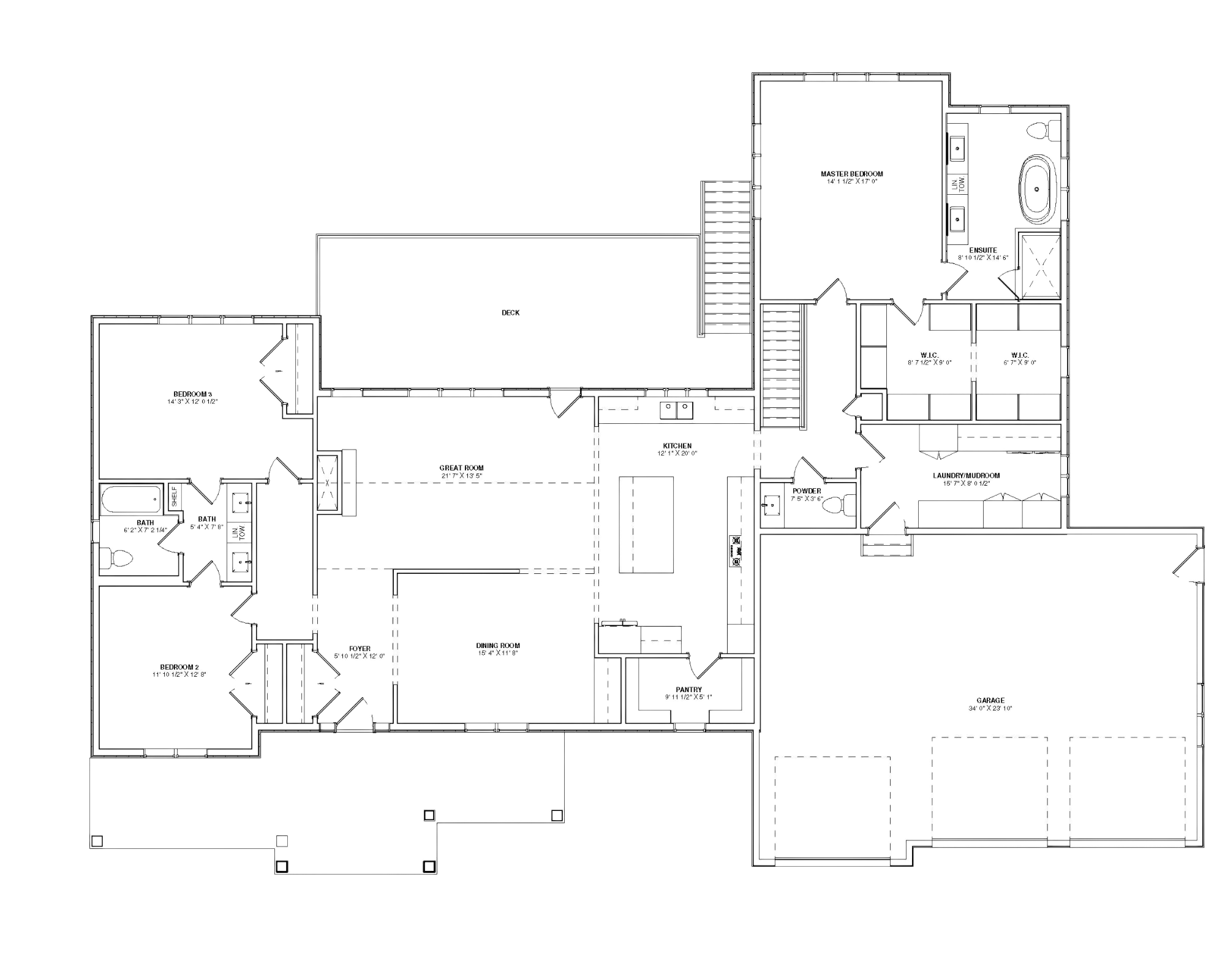 Preliminary drawings of a custom home. Shows rooms