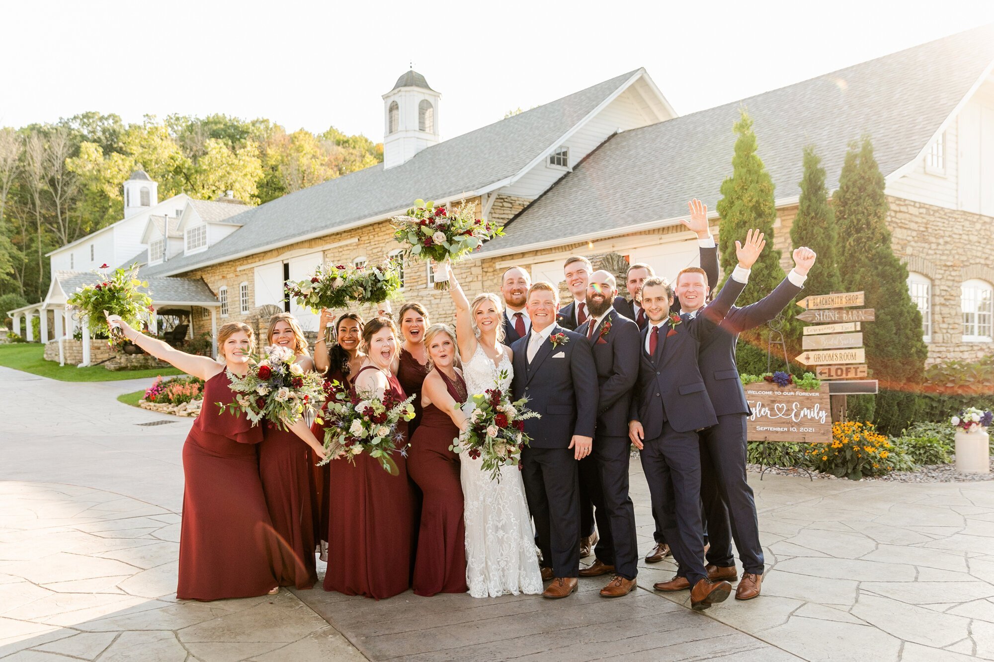 Bridal party smiling and laughing, taken by minneapolis wedding photographers by Kacey Wyrick Photography