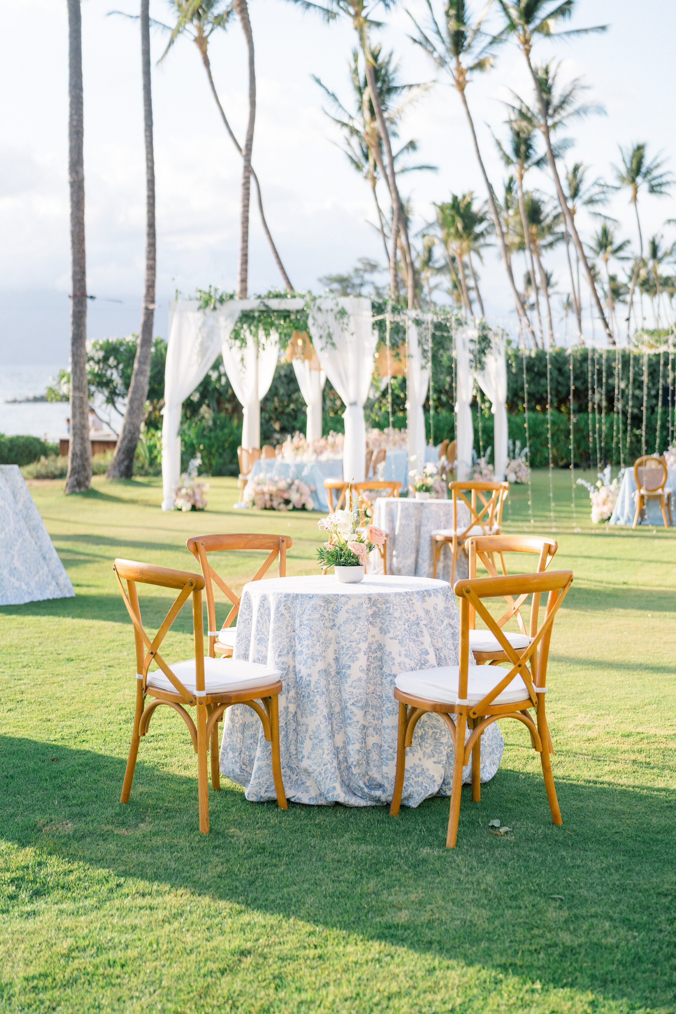 Wedding and Elopement Photographer, table setting outside at reception