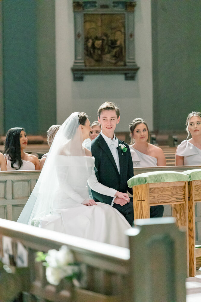 Atlanta Wedding Photographer | Church Wedding Ceremony Bride And Groom Looking At Each Other