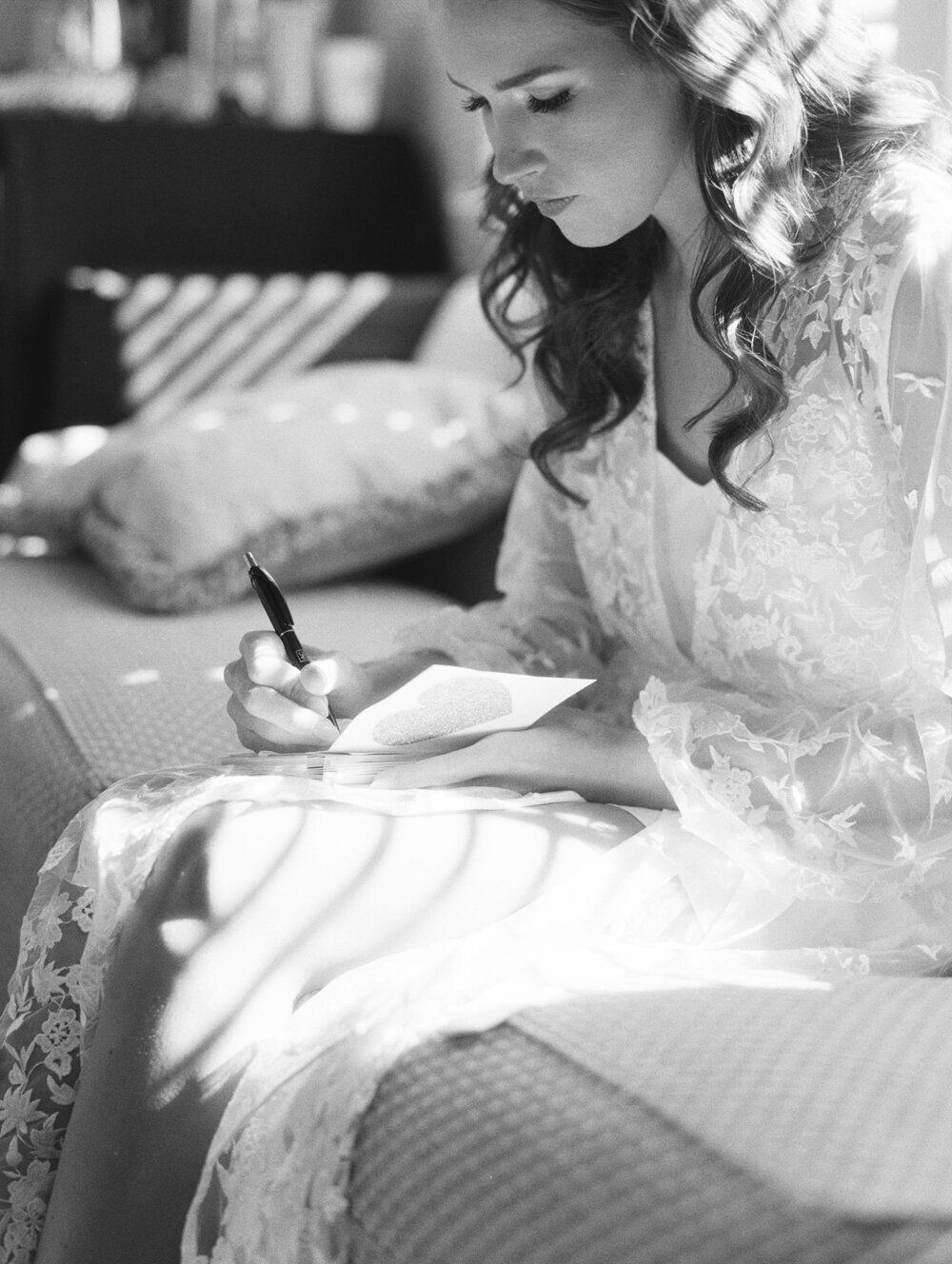 bride writing her vows