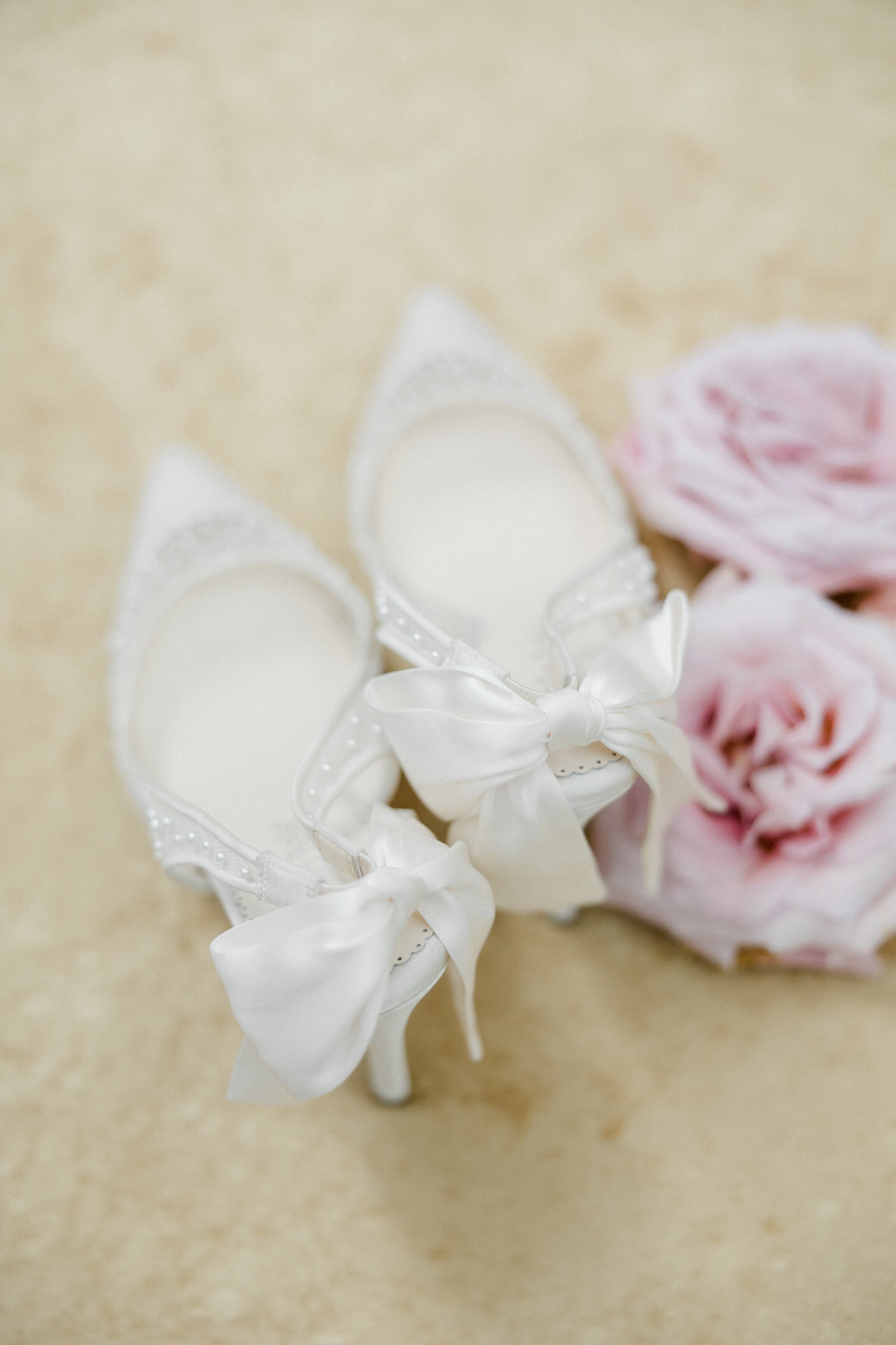 bridal shoe flat lay