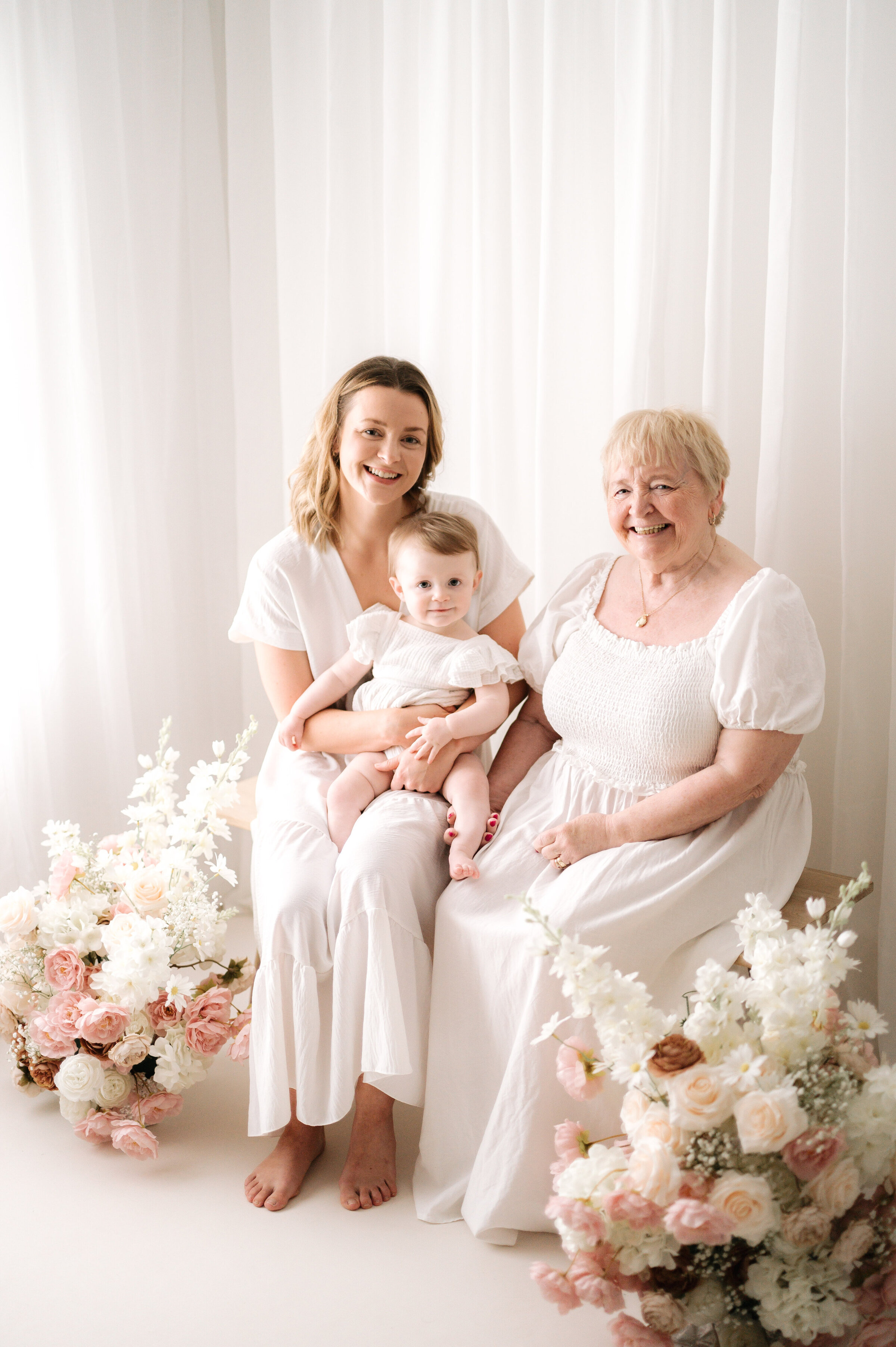 A grandmother and her granddaughter's at a family photoshoot in Horsham 