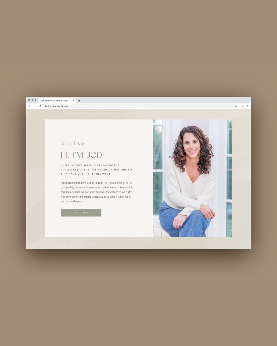 Jodi Berman therapist website mockup
