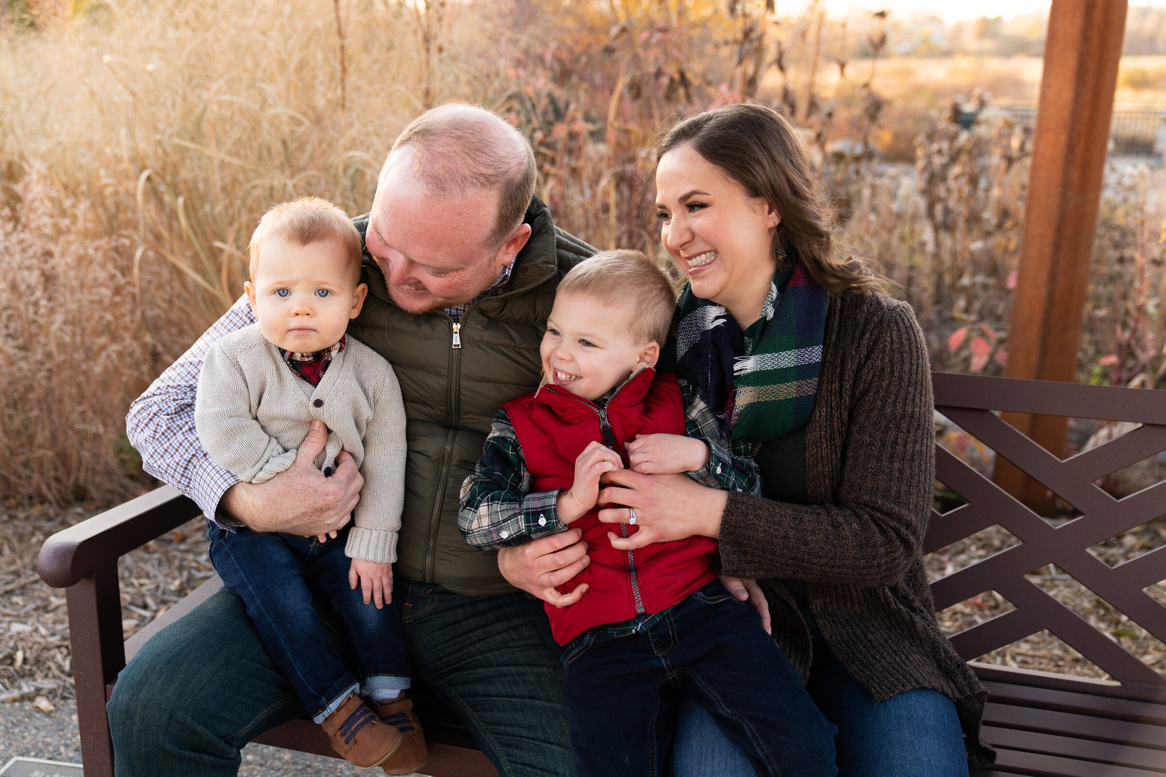 Fall family photos at Millennium Gardens in Plymouth, Minnesota