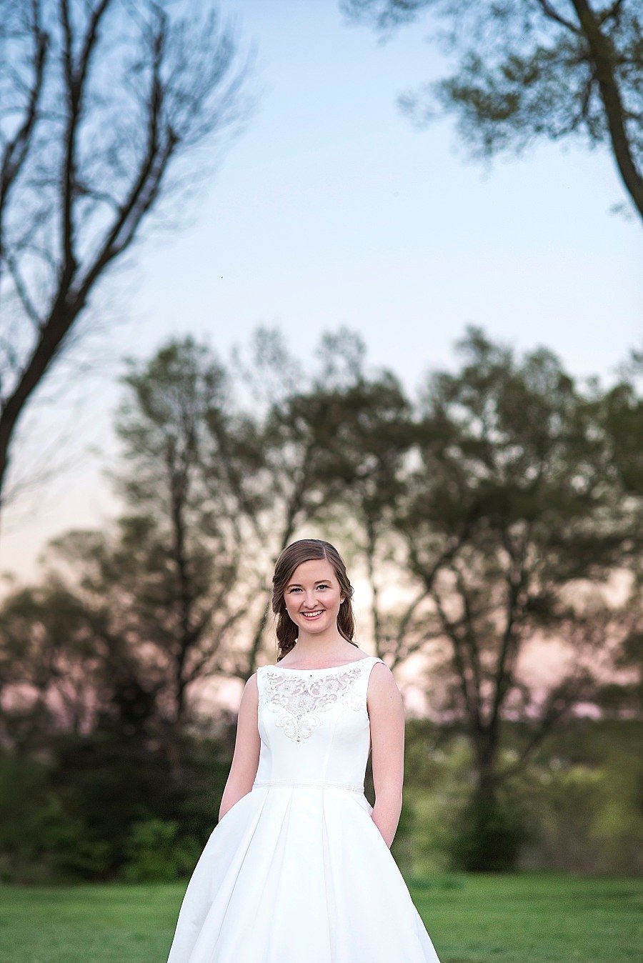 Bridal portrait in the back field at Ravenswood Mansion