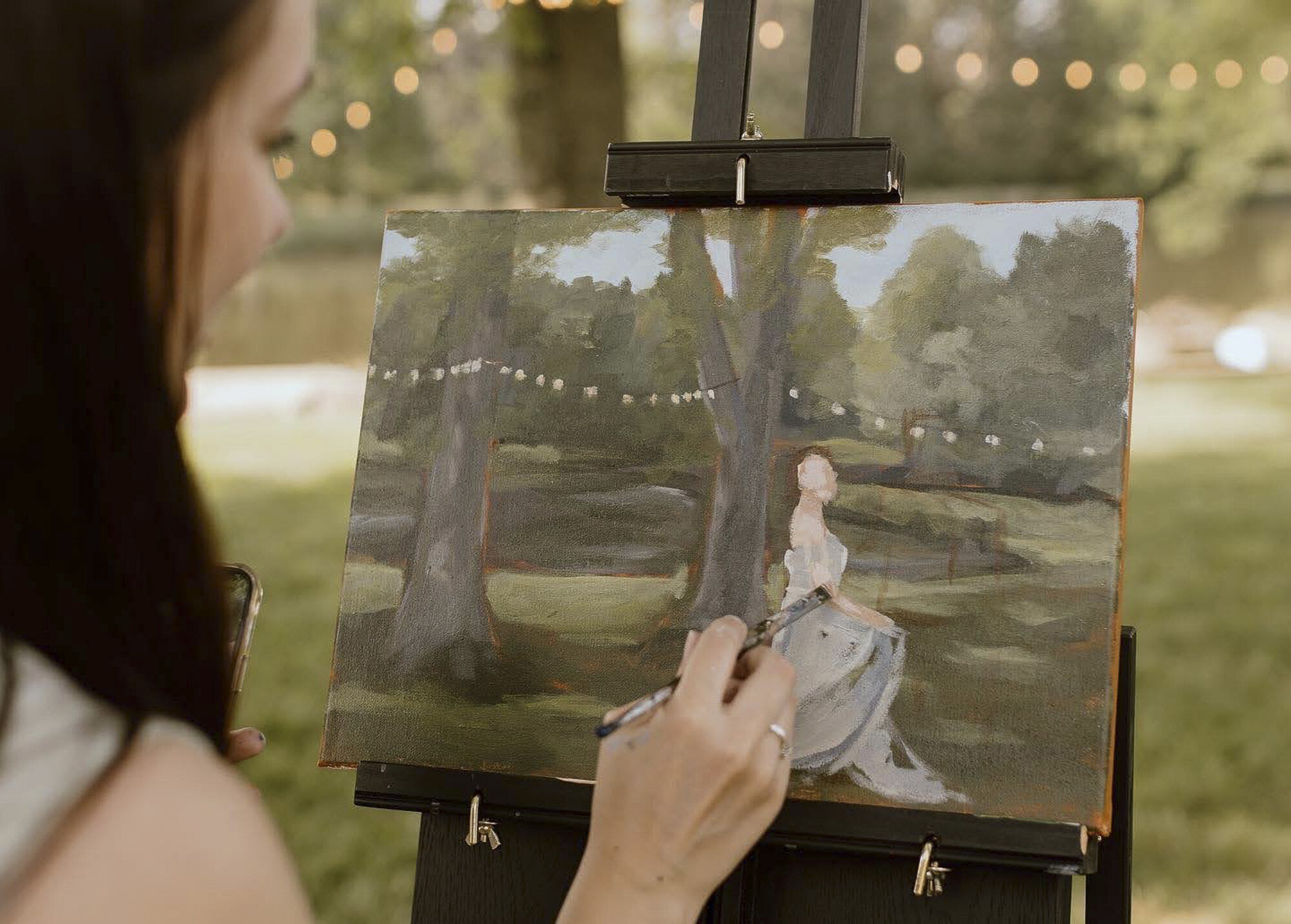 live-painting-of-historic-white-oak-farms-wedding