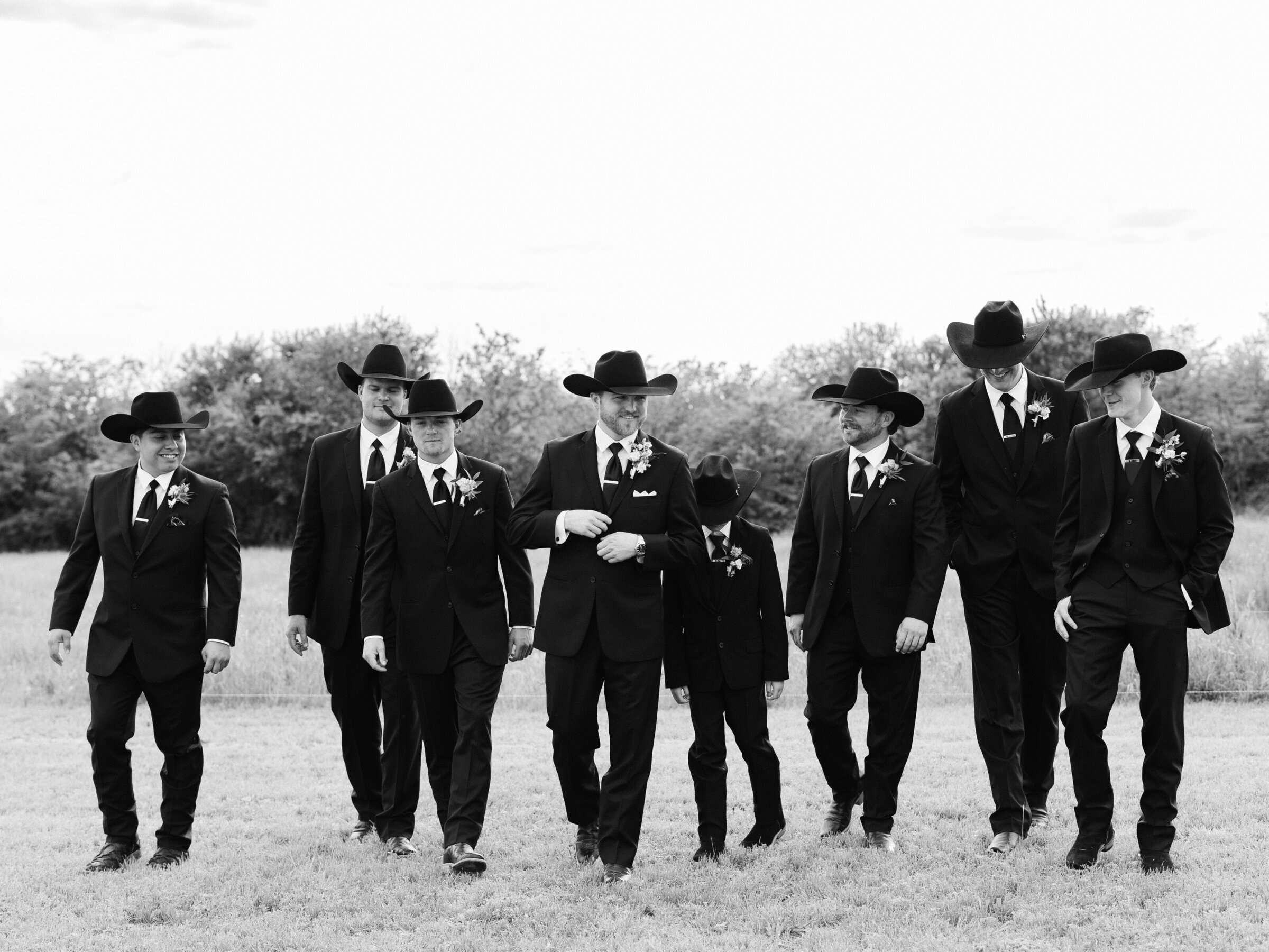 Black and white groomsmen at The Nest