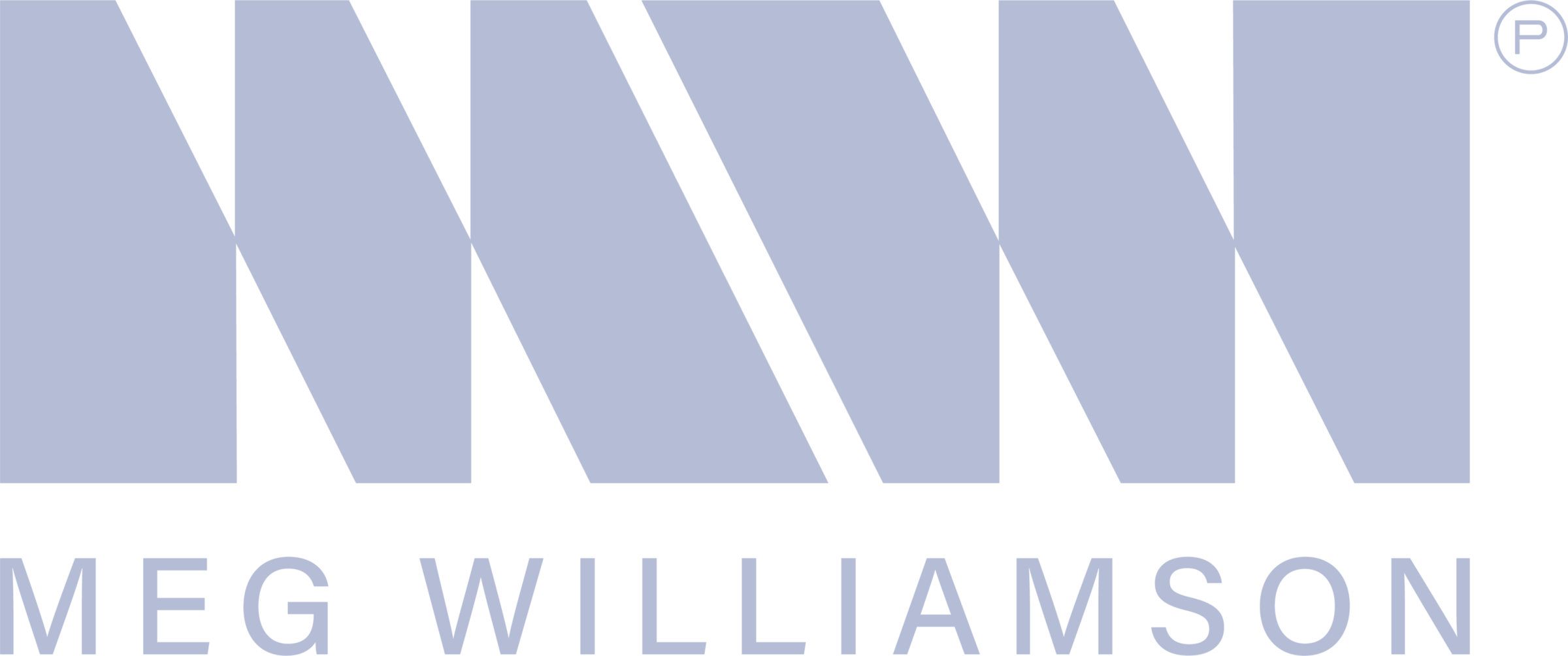 An industrial-style stacked MW logo representing Meg Williamson Architectural Production. The clean, simple font to the right highlights the company’s focus on high-end architectural photography and production services.