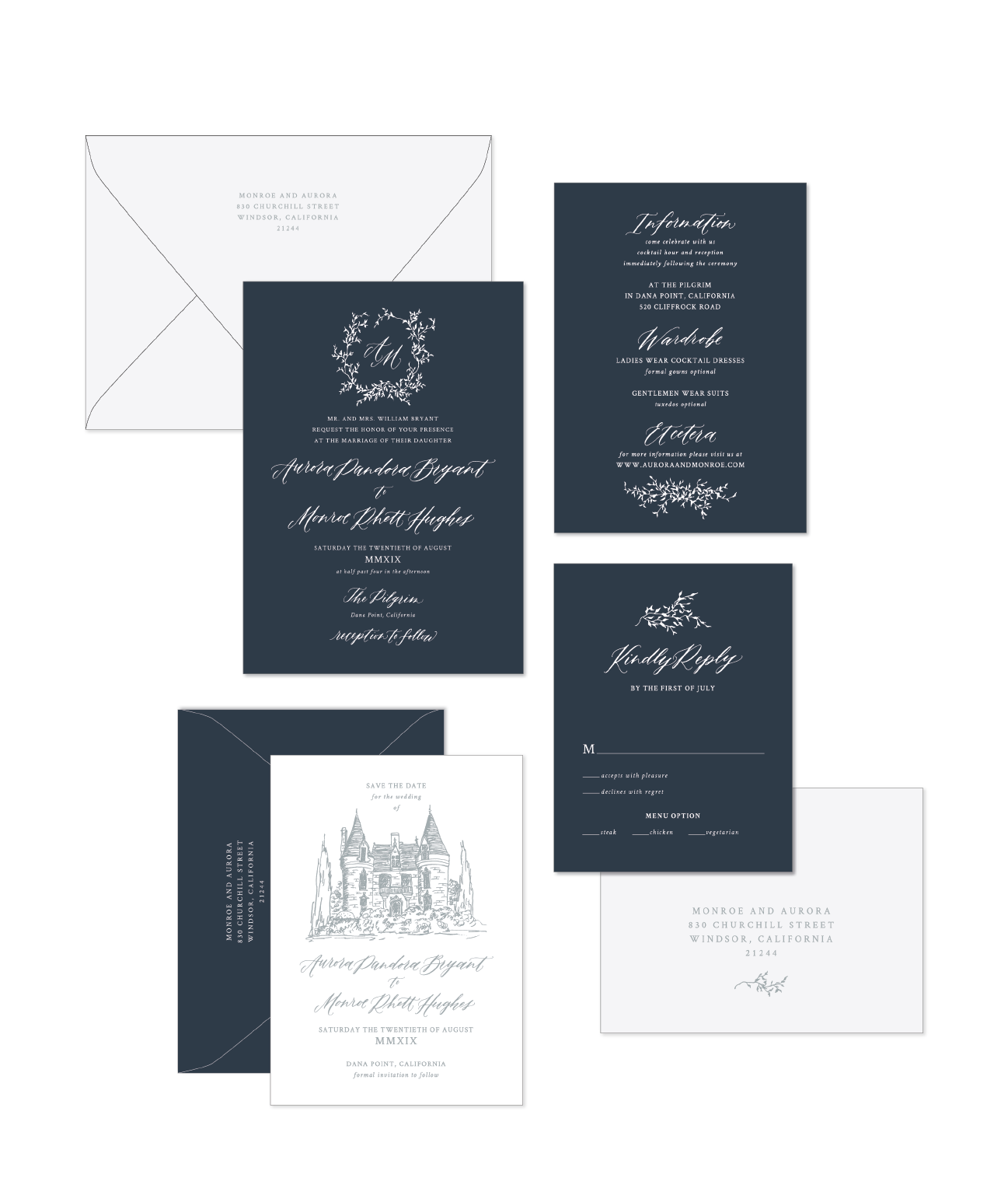 Semi Custom Invitations The Romantic Chateau Collection