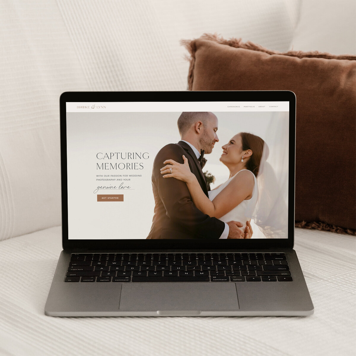 wedding photographer website mockup