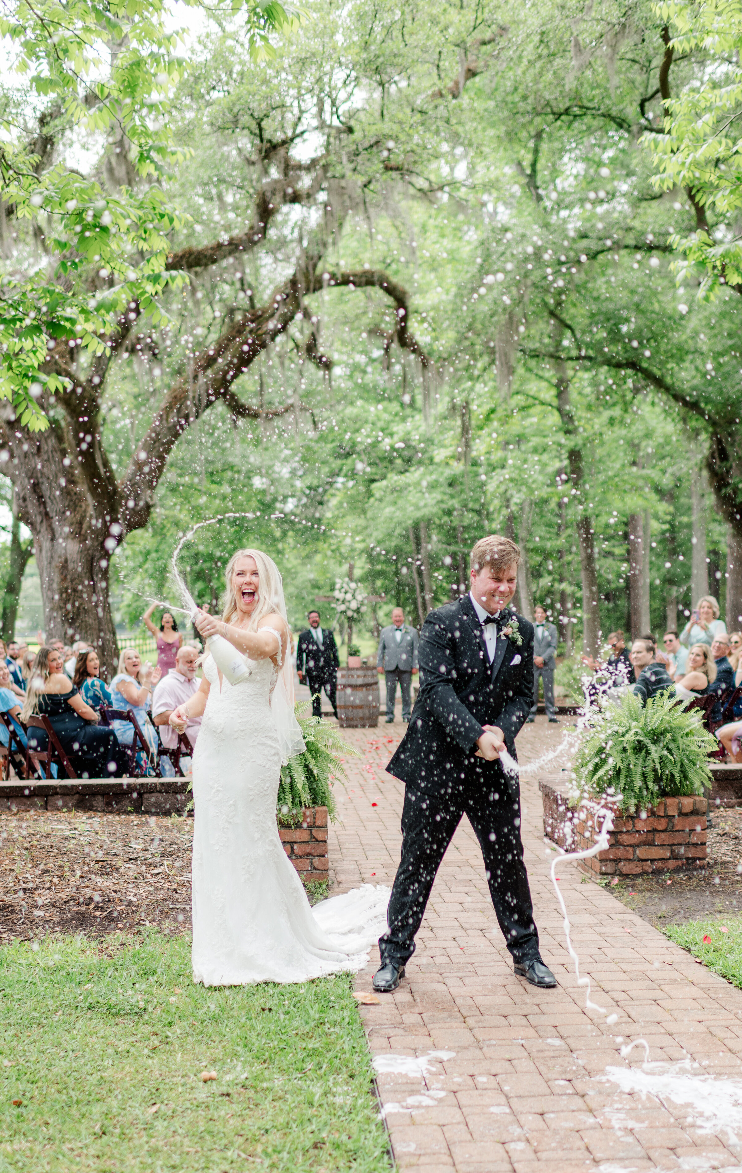 Bride and groom after ceremony