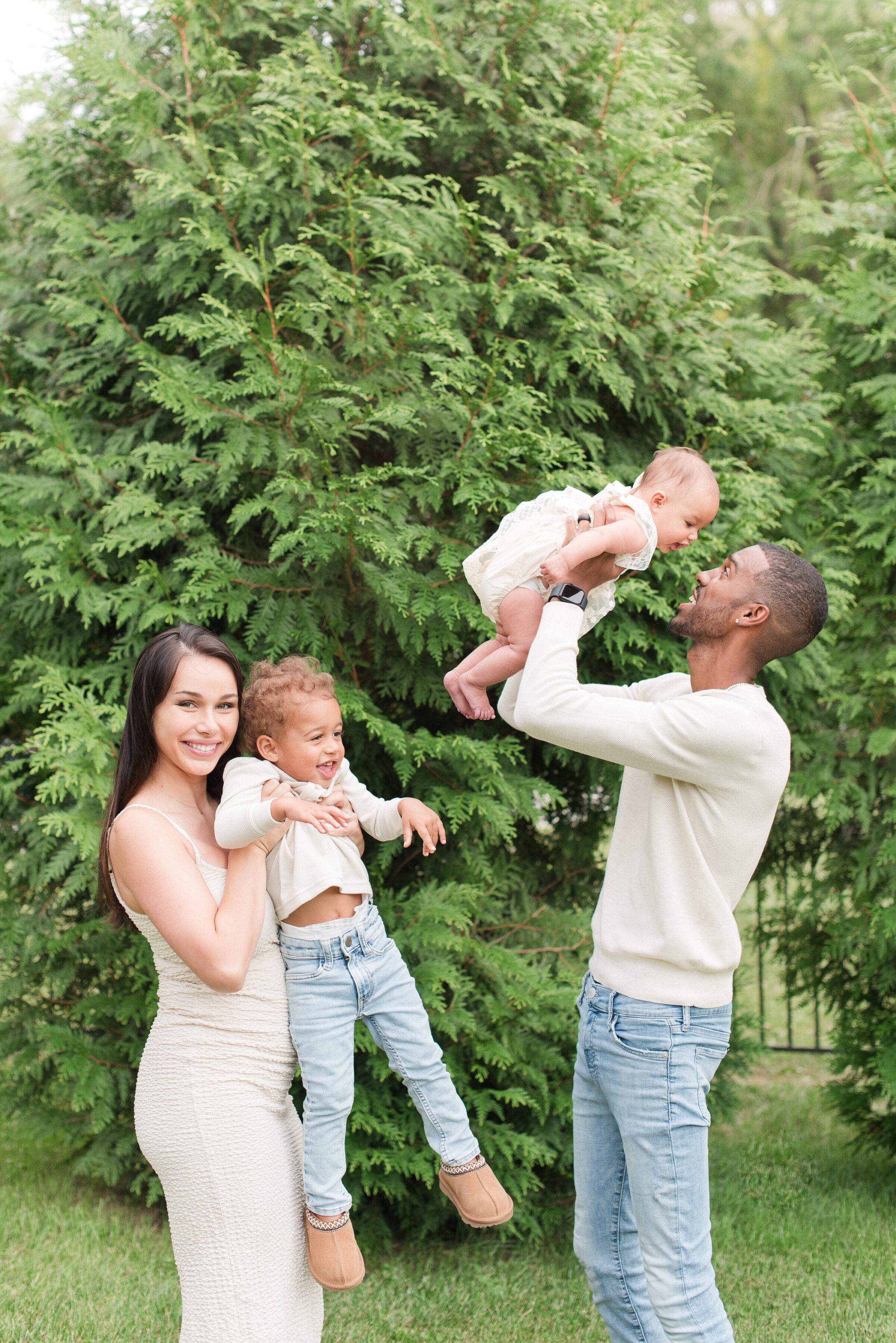 family playful with kids