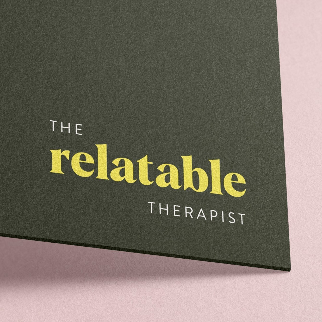 The Relatable Therapist logo design mockup