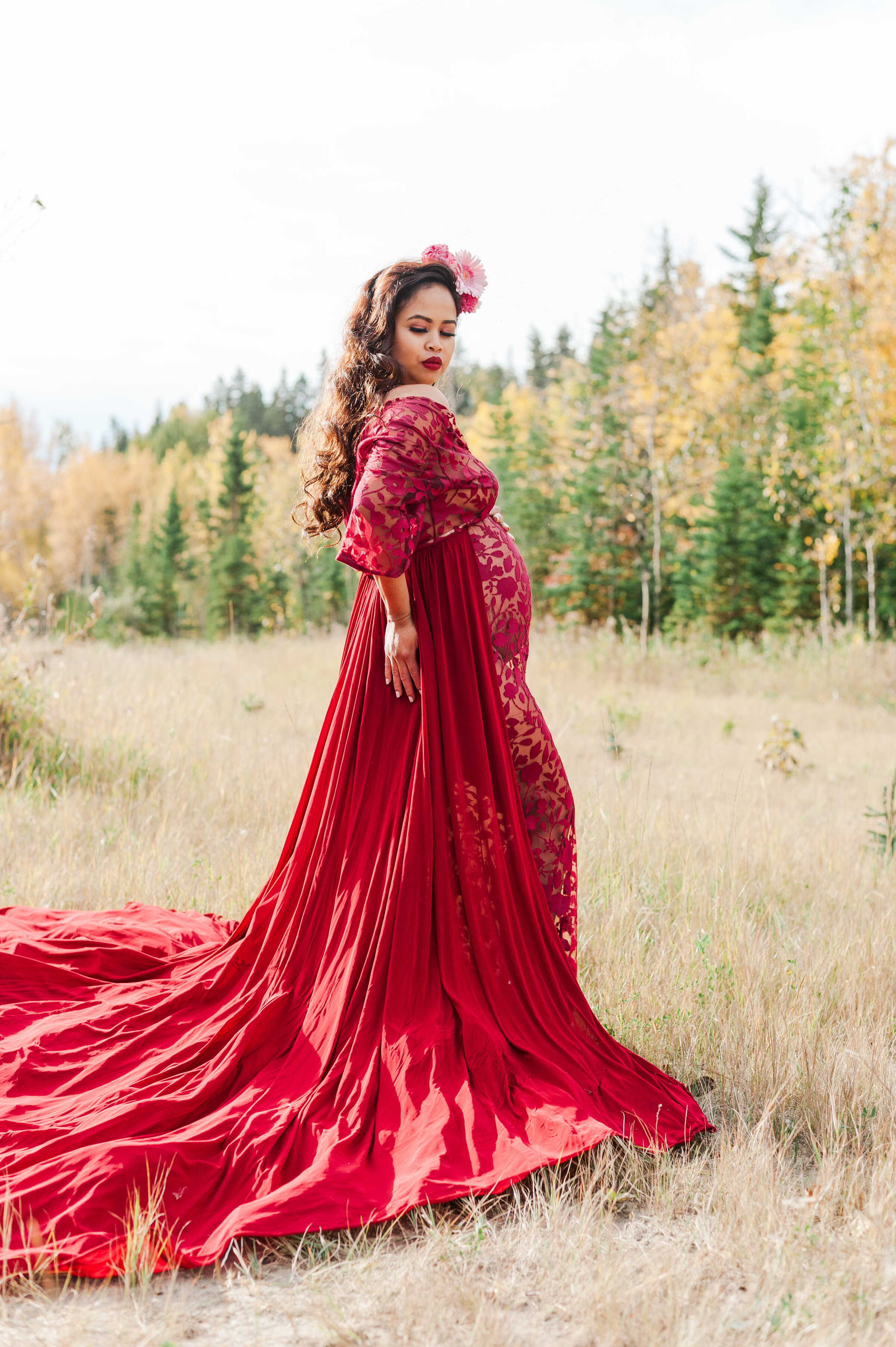 Flowy Maternity Gown from JH Gown Red Deer Alberta