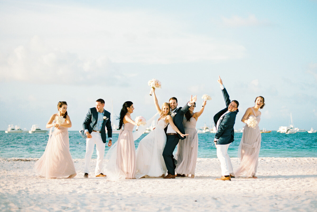 Punta Cana Wedding - Bridal Party Jumping