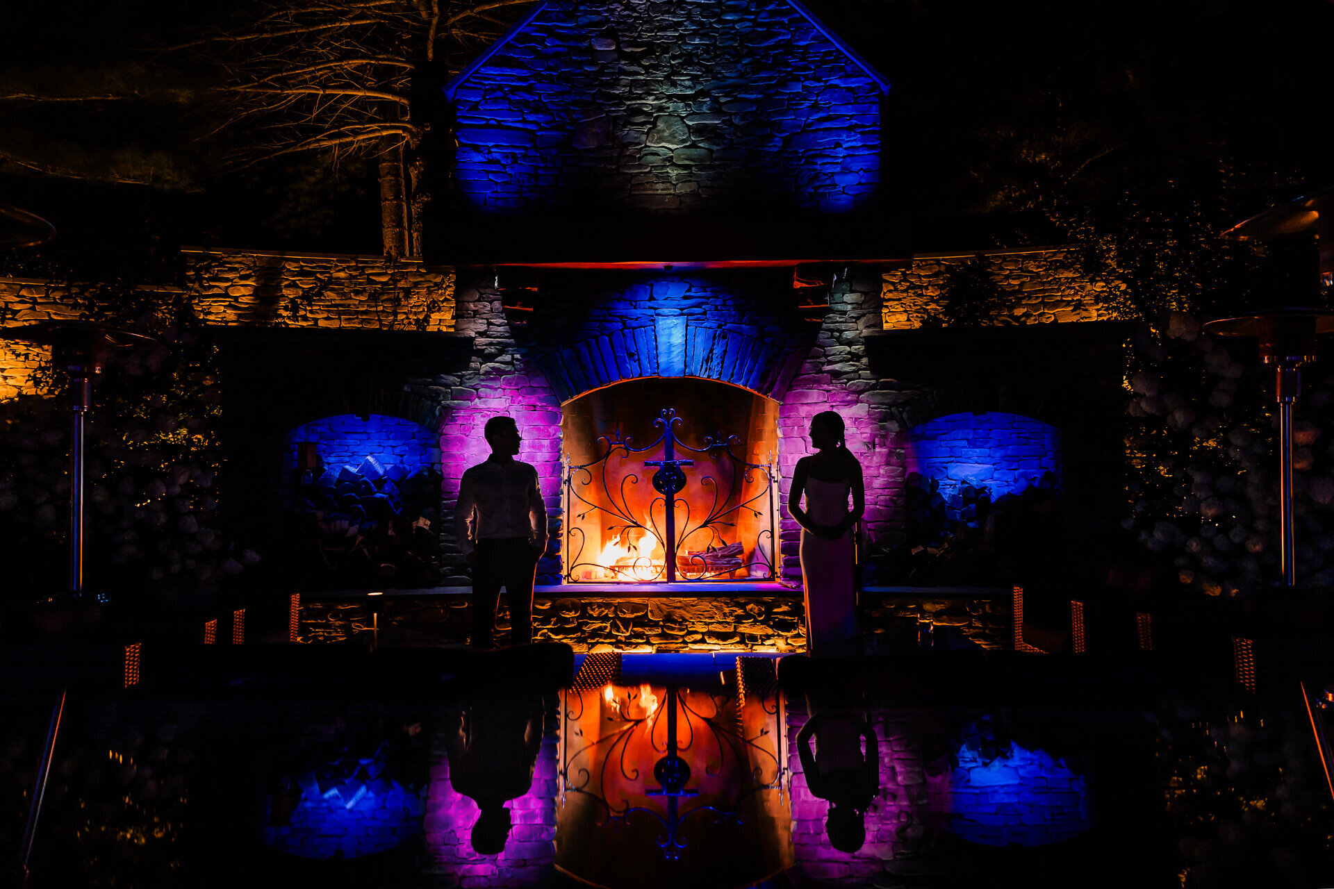 Finger-Lakes-Wedding-Photographer-Ithaca-Taughannock-Inn-Fireplace-Silhouette