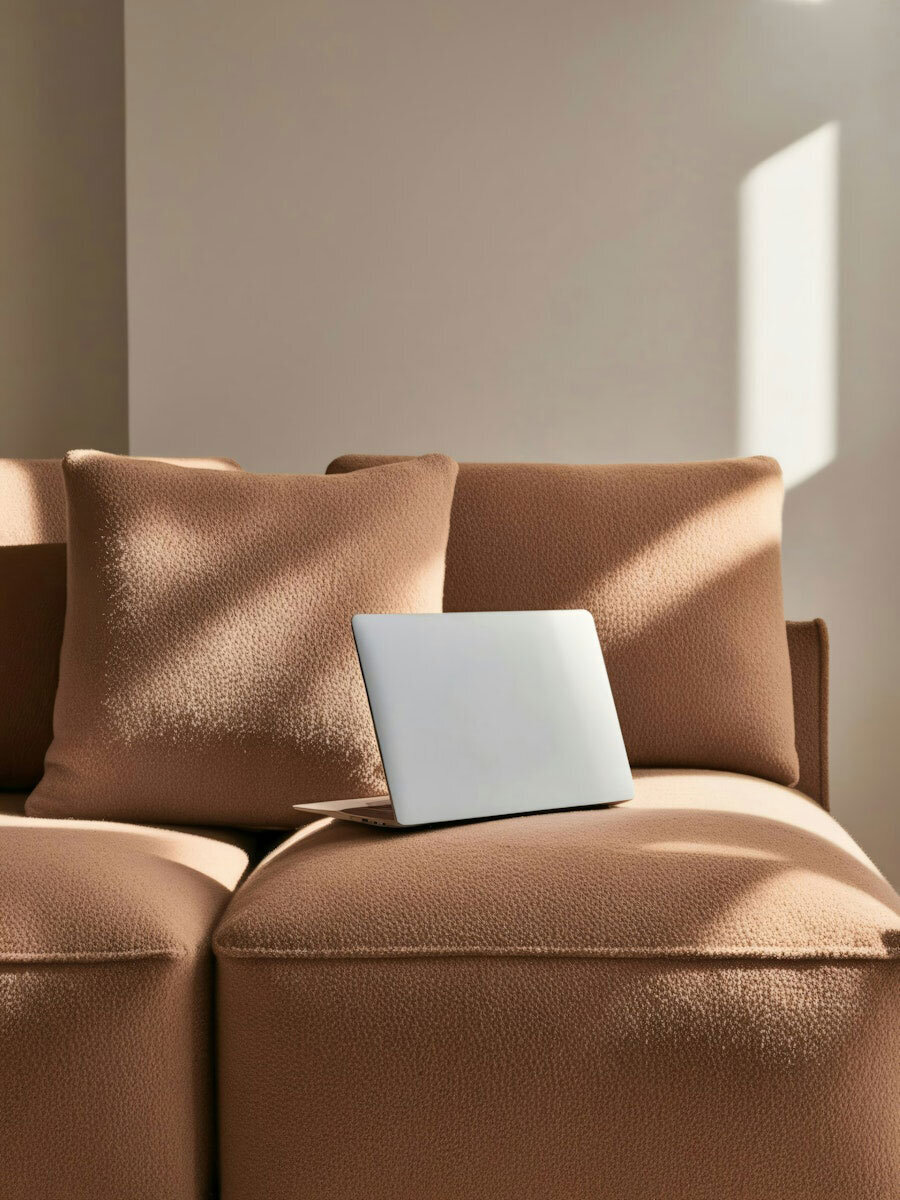 Minimalist-Beige-Sofa-with-Laptop