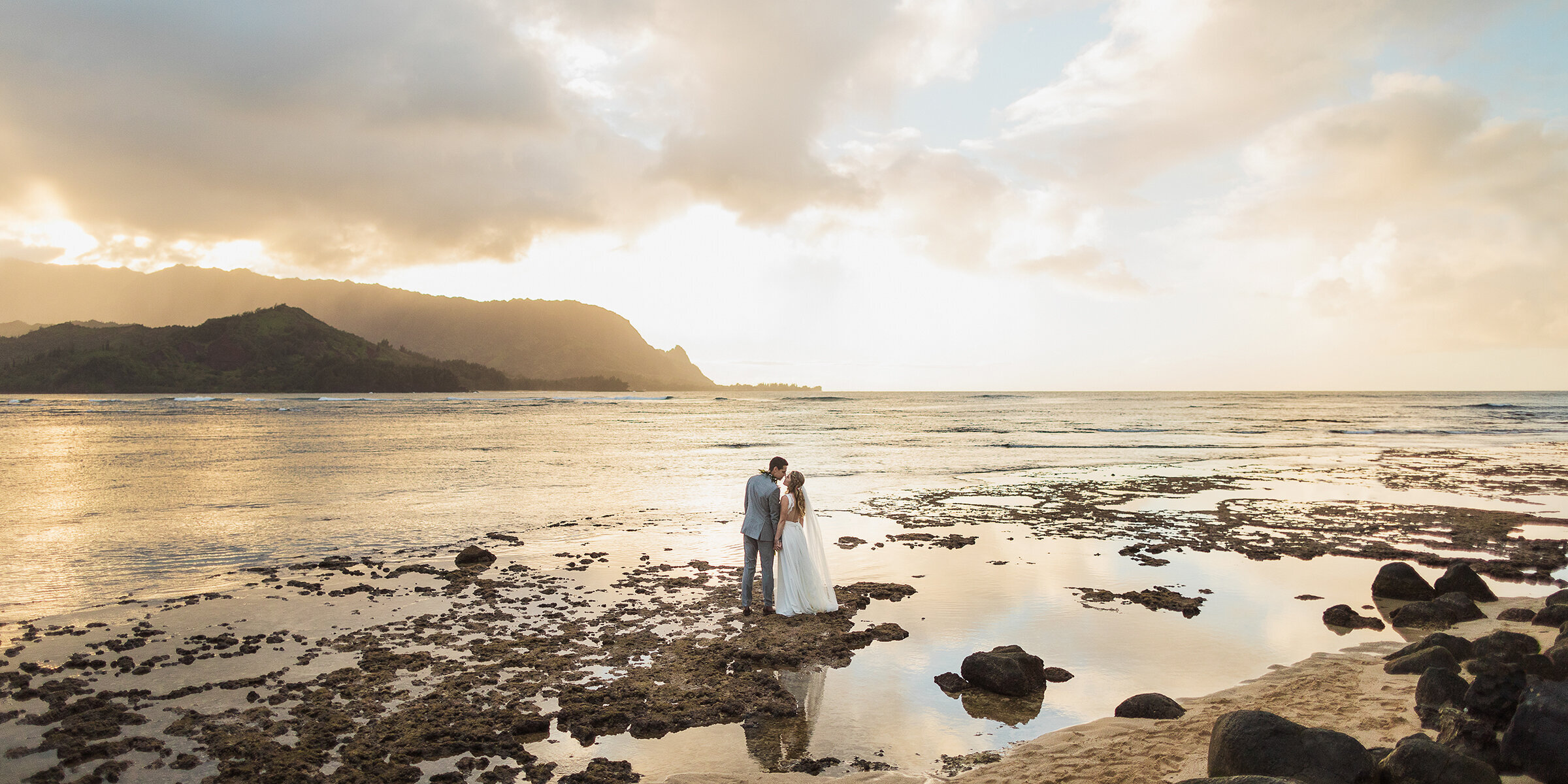 Wedding couple on beach