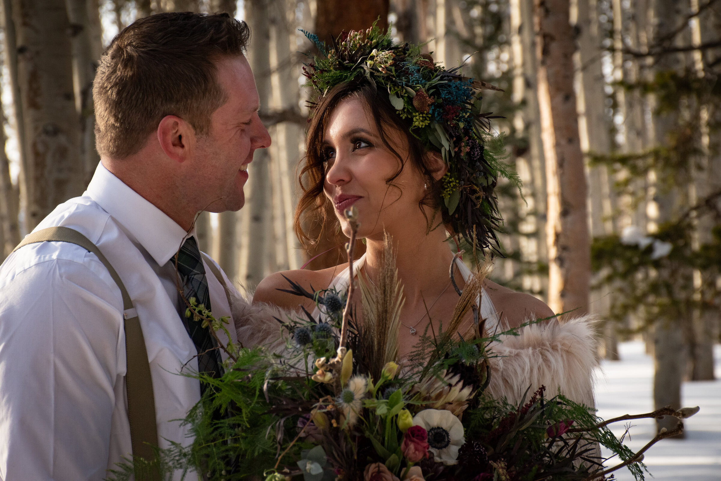 Winter Crested Butte Wedding snowy elopement