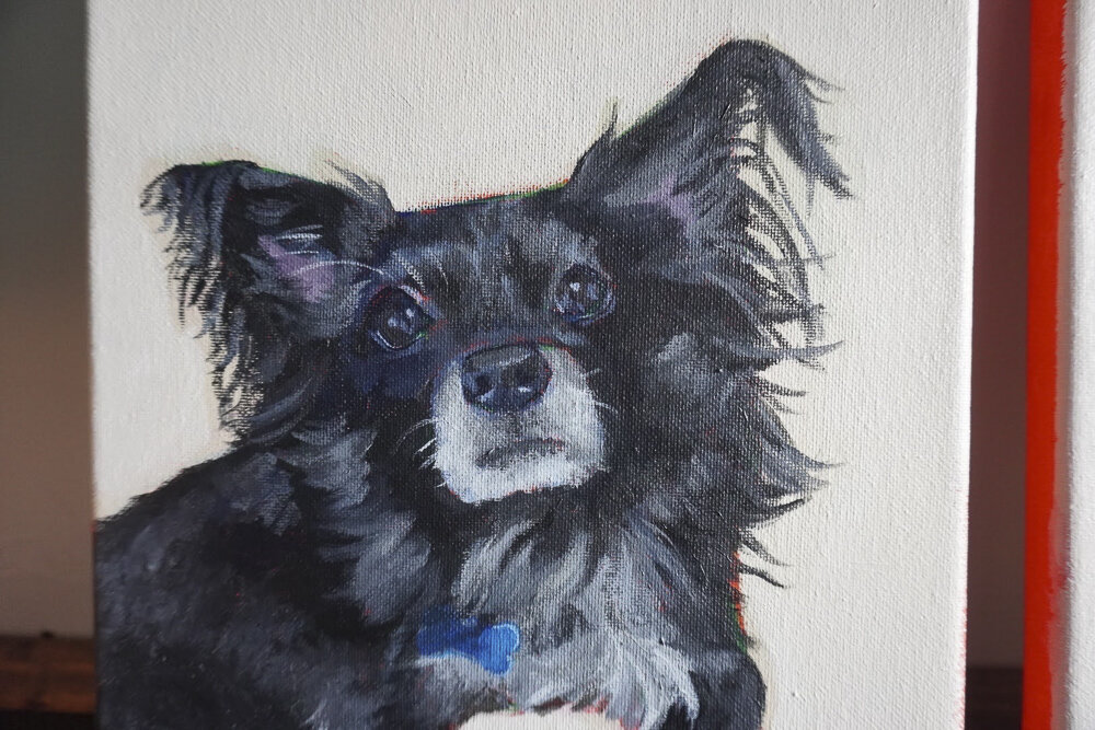 small-black-dog-painting