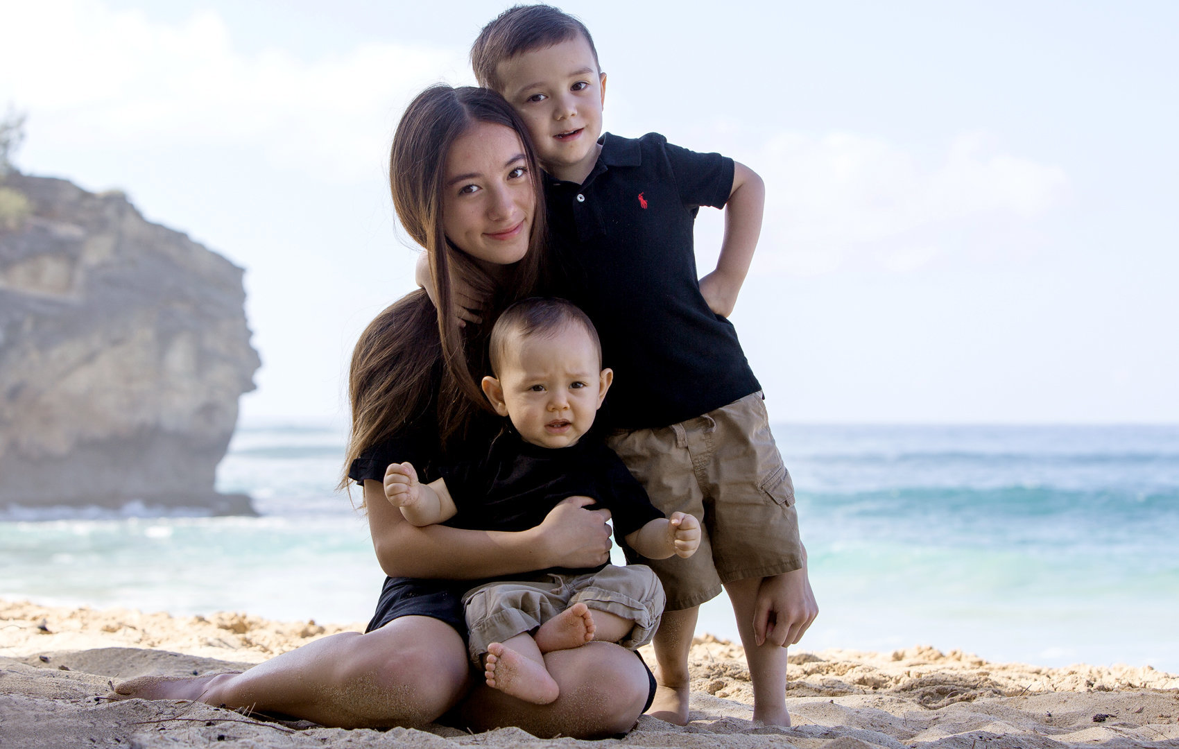 nice black shirts on this family portrait on Kauai.