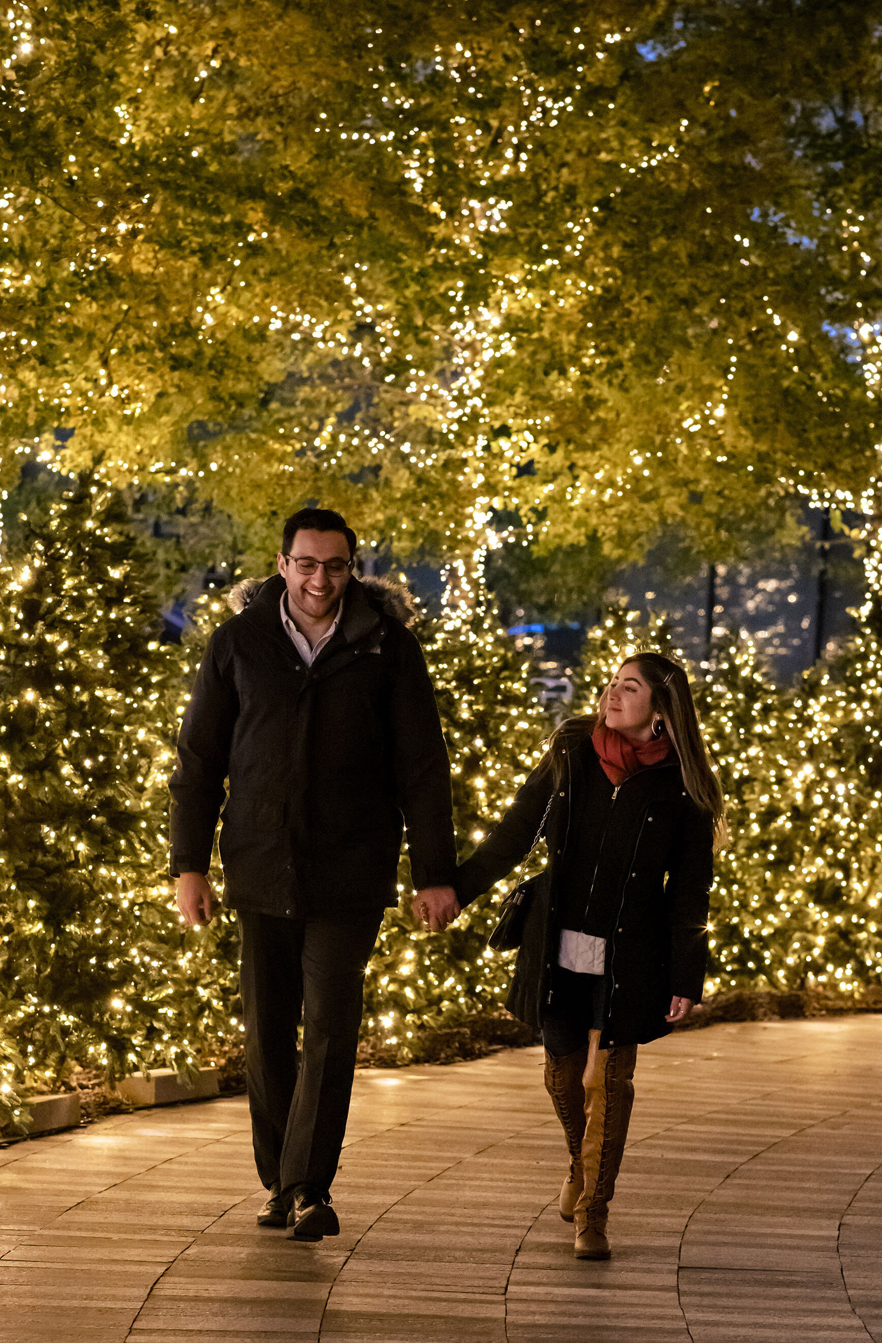 Engaged-couple-winter-at-Hudson-Yards
