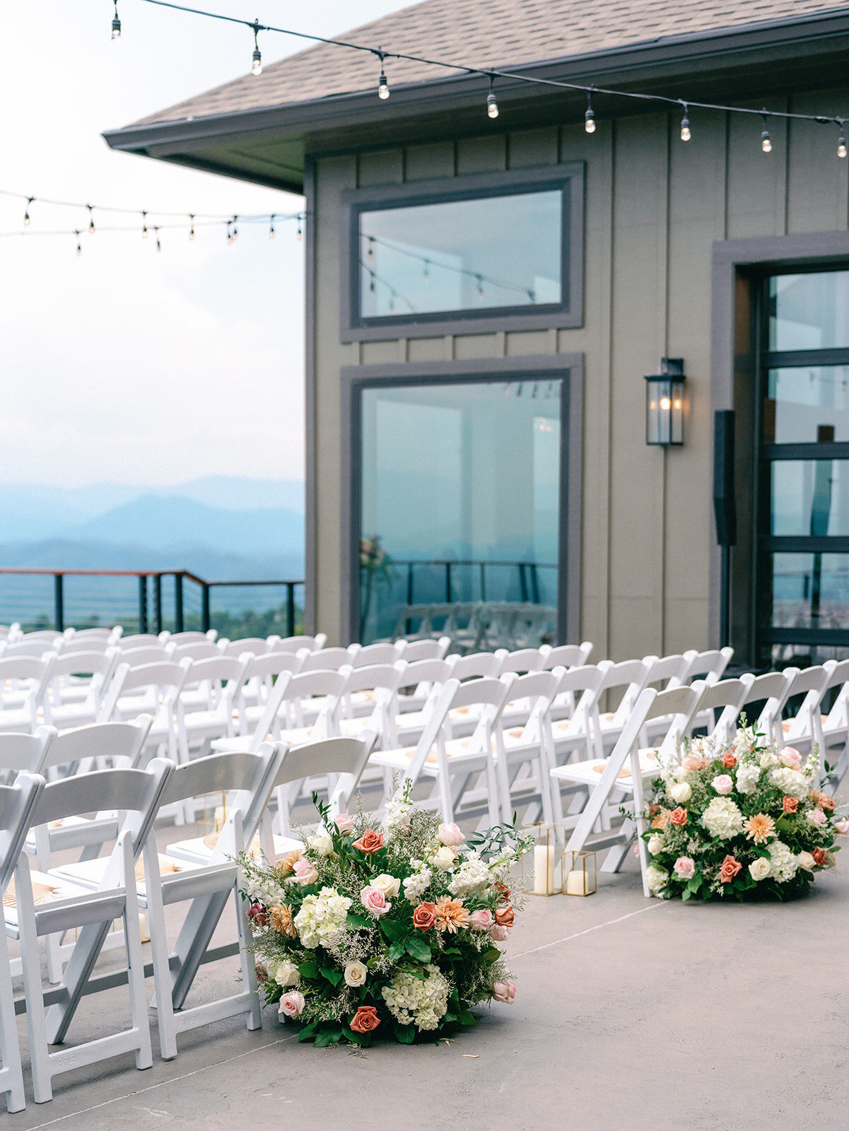 Wedding ceremony overlooking the mountains at The Trillium