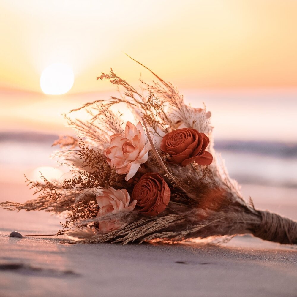 bouquet on a beach