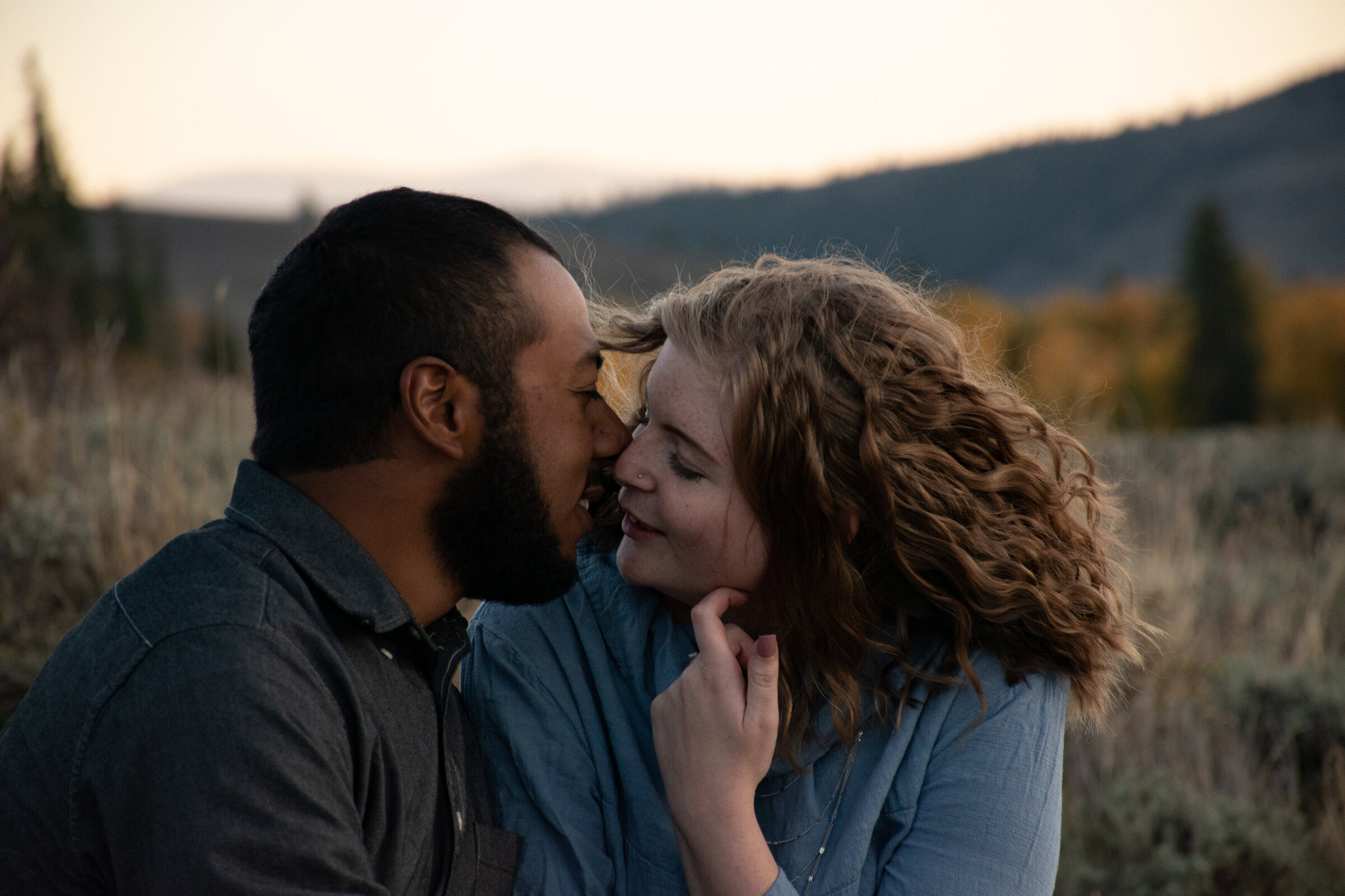 Romantic autumn engagement photo session Crested Butte