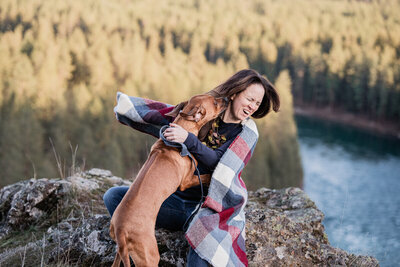 fallback shared on Invalid Date | Dog and woman on Rock