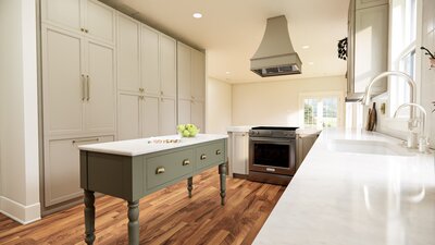 rebekah nicole interiors neutral bishop rendering with green island