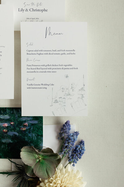 Illustrated Wedding Menus