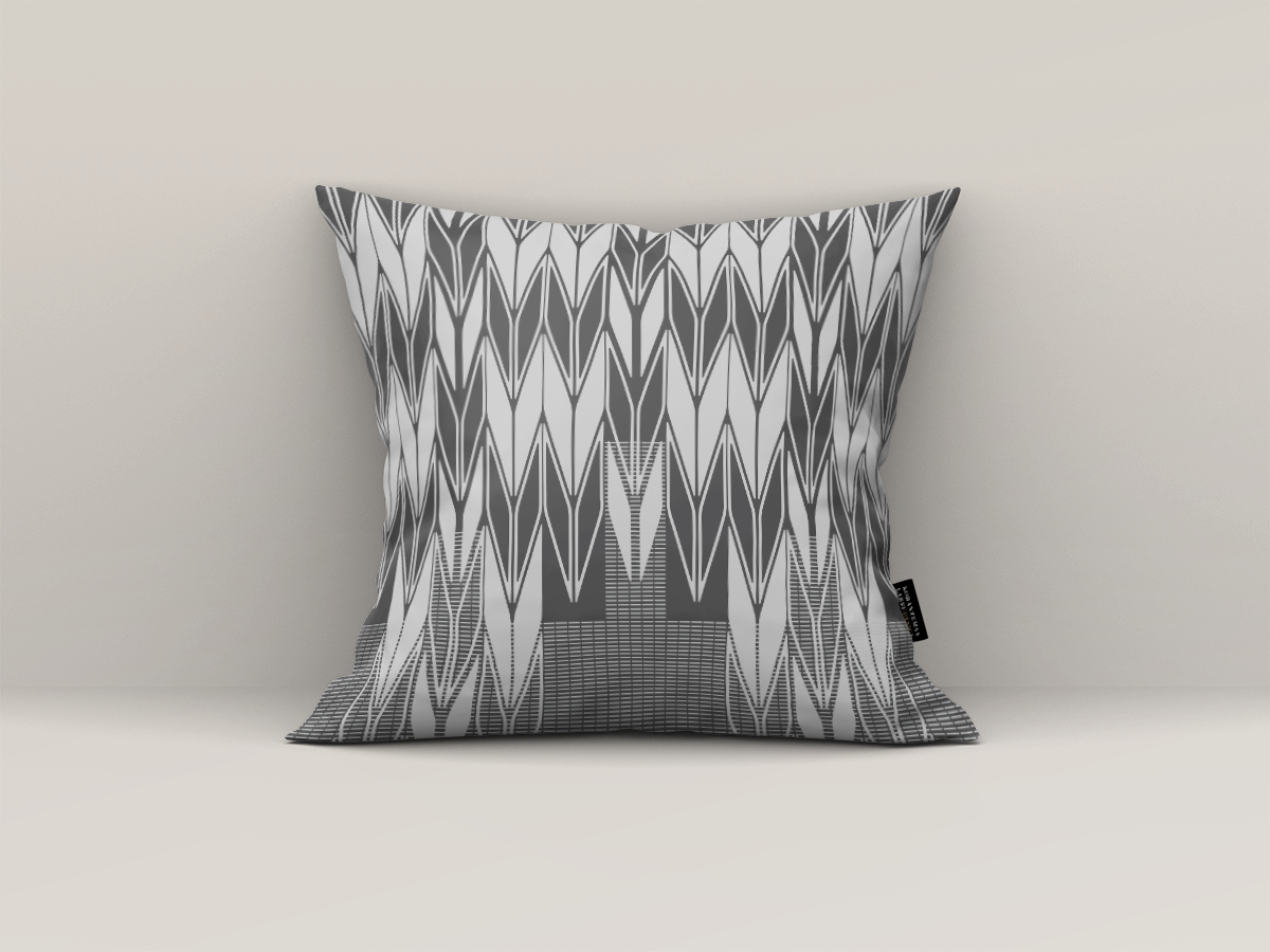 Pillow Mockup - Black&White Fractals III - Korantemaa Larbi Design