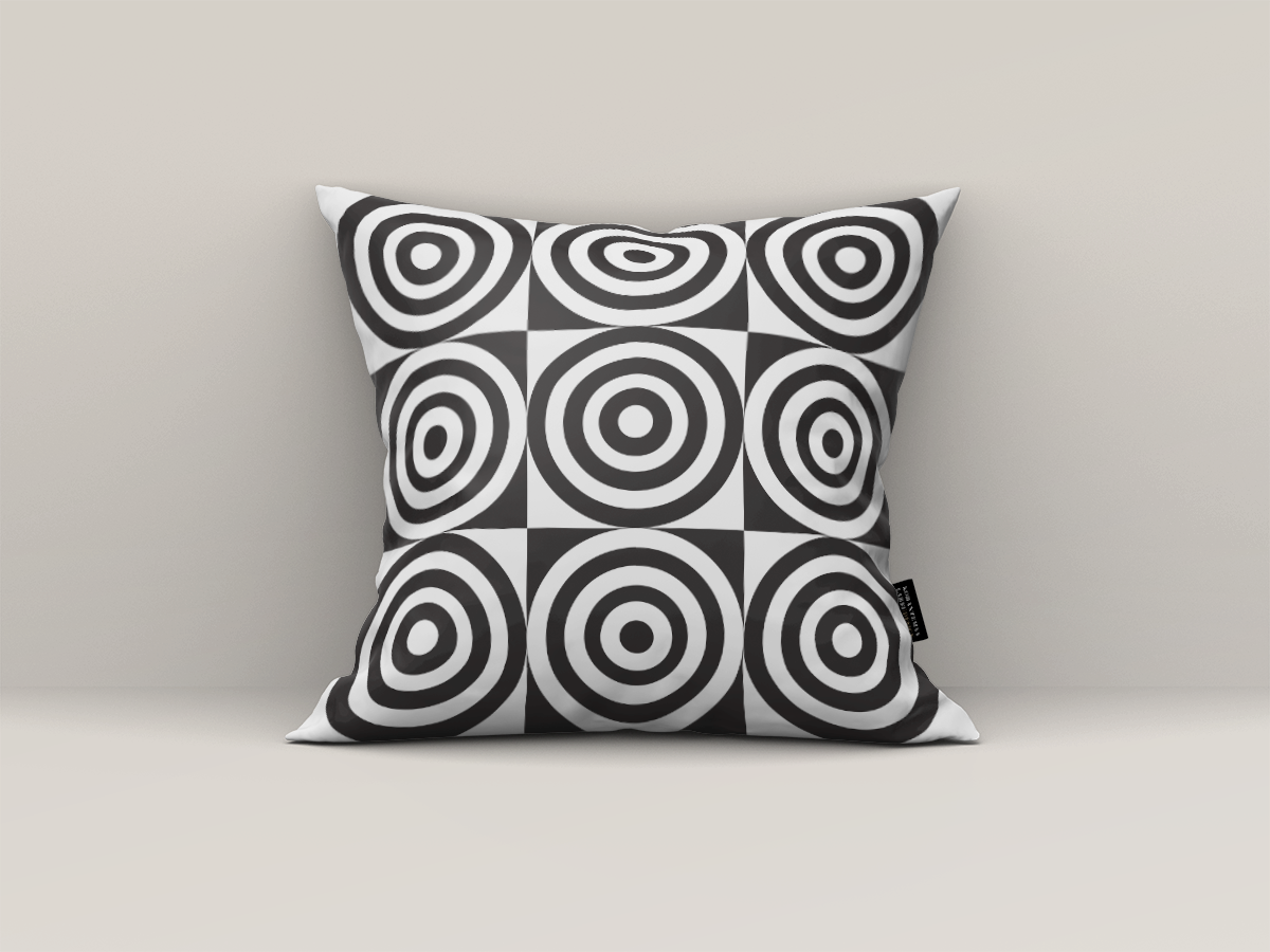 Pillow Mockup - Black&White Geometrix I - Korantemaa Larbi Design