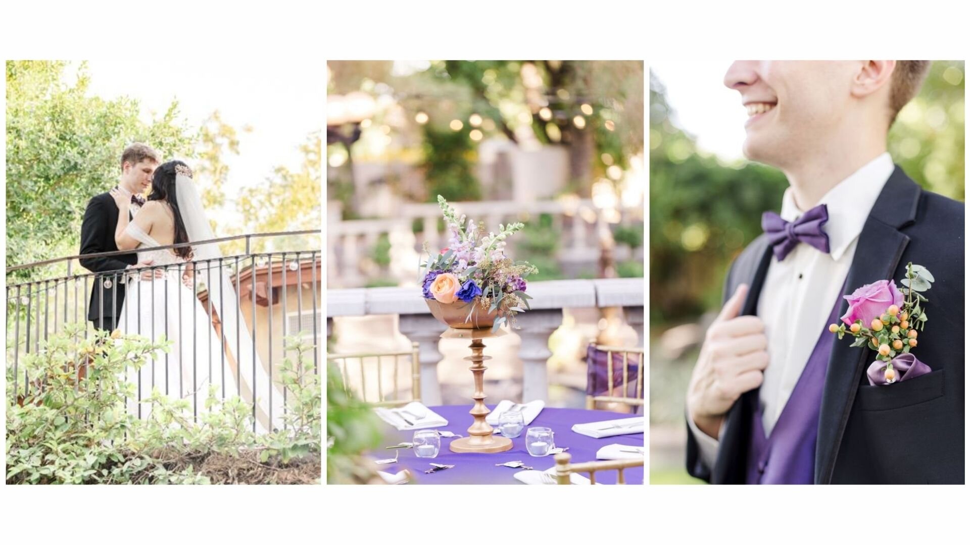 Three purple wedding inspo