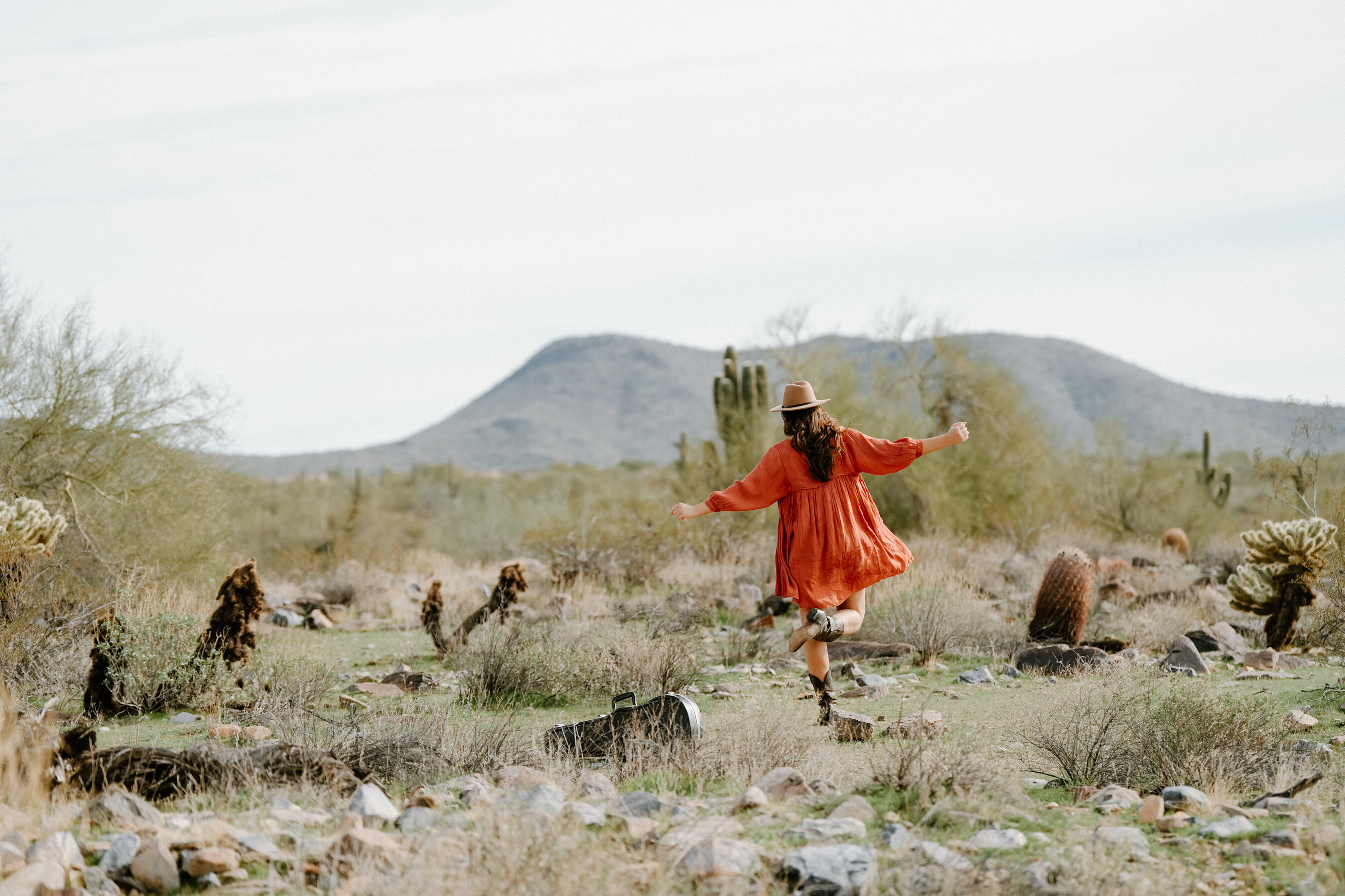 Julia dancing in the desert
