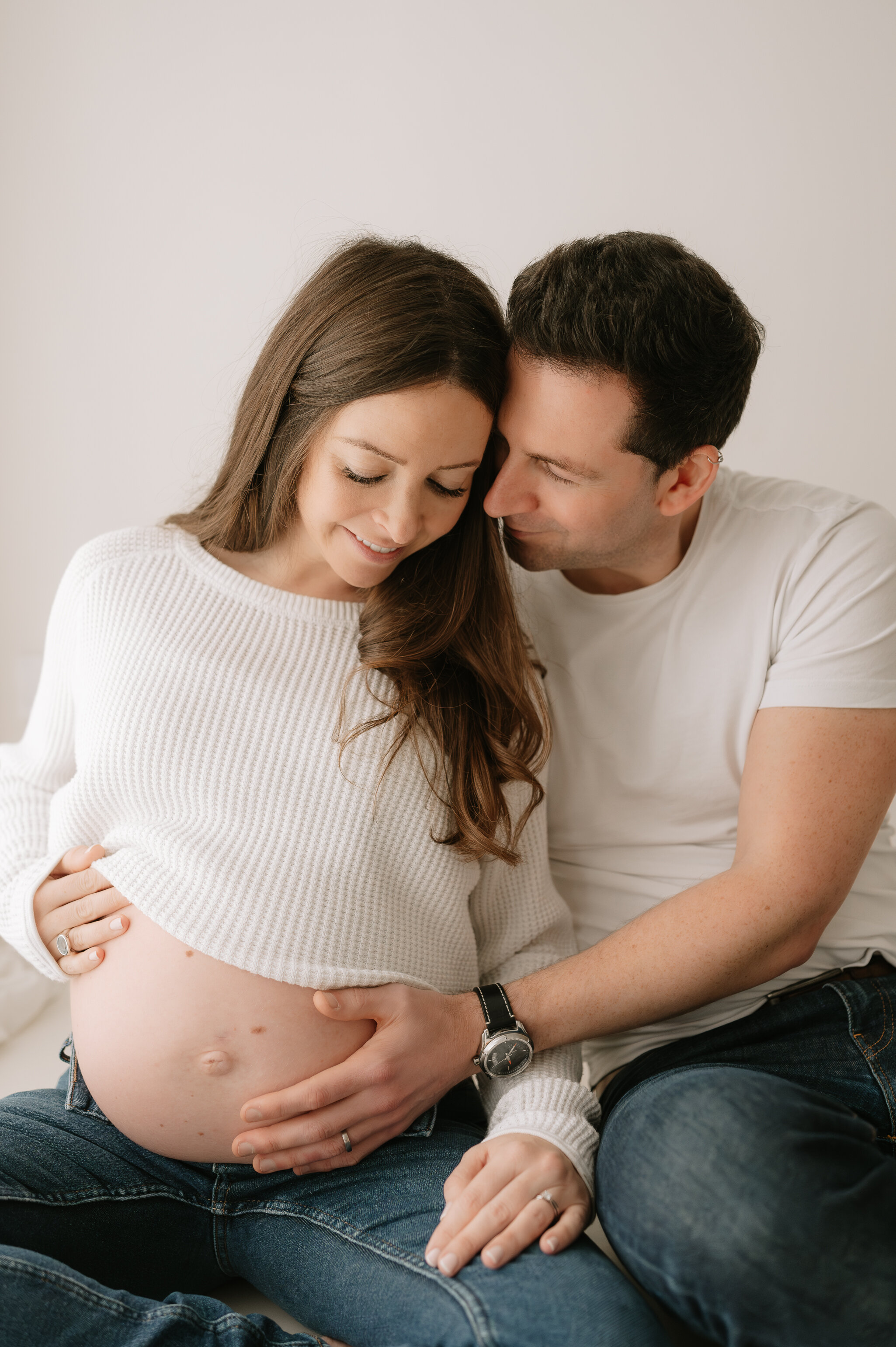 maternity photographer york yorkshire-26 sat with Daddy