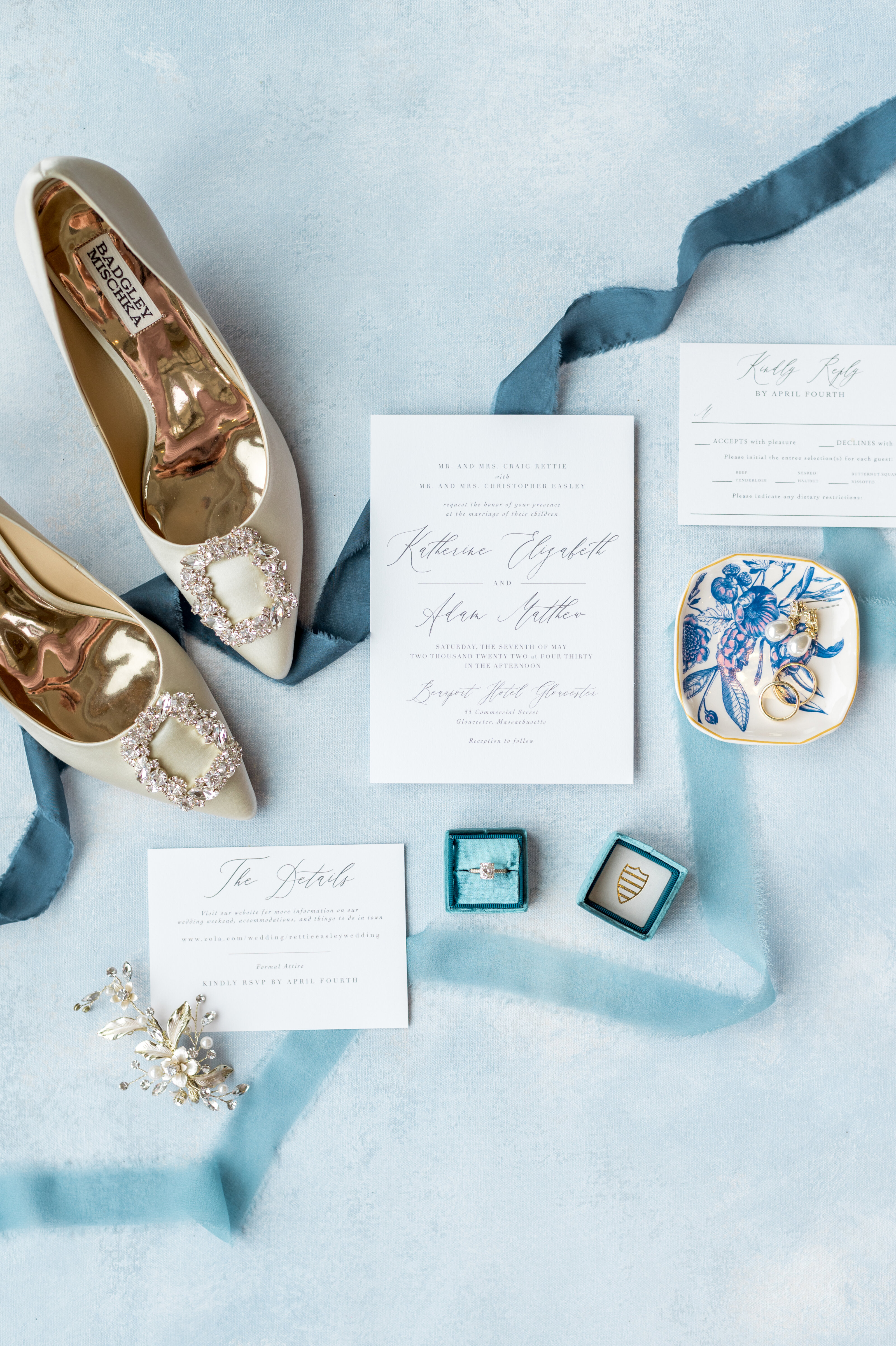 Gold & Blue Wedding Details