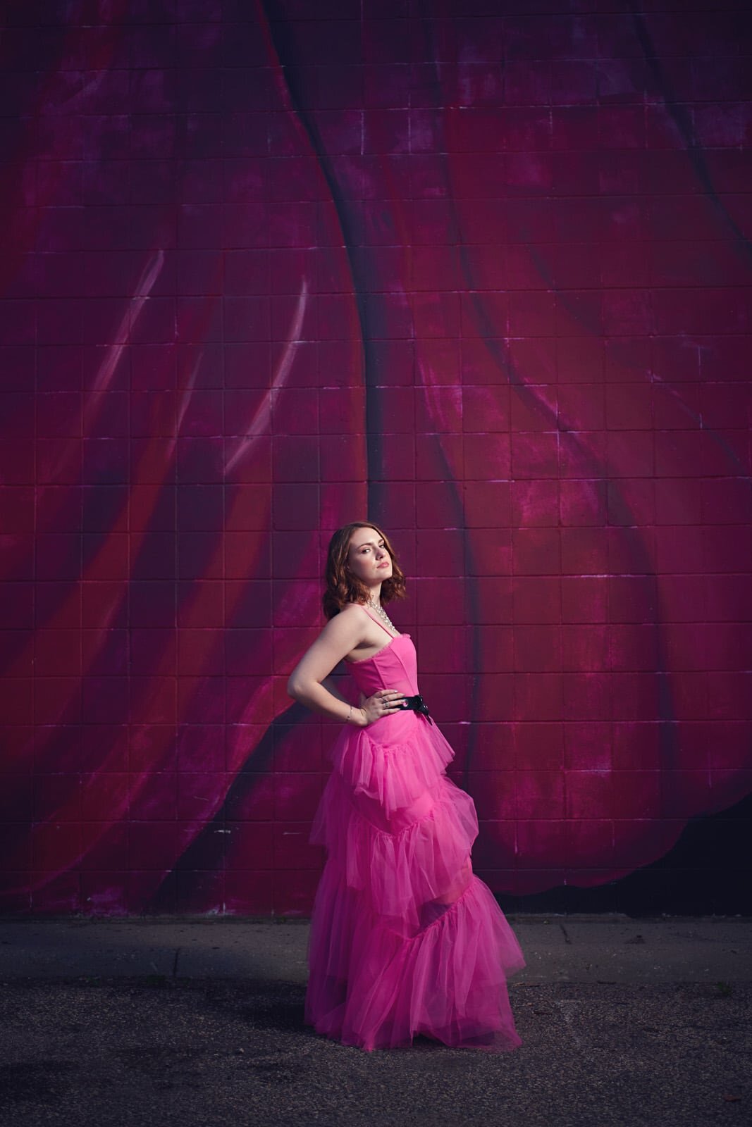 Elegant Senior Portrait With Vibrant Pink Dress by Picture Photographer-11