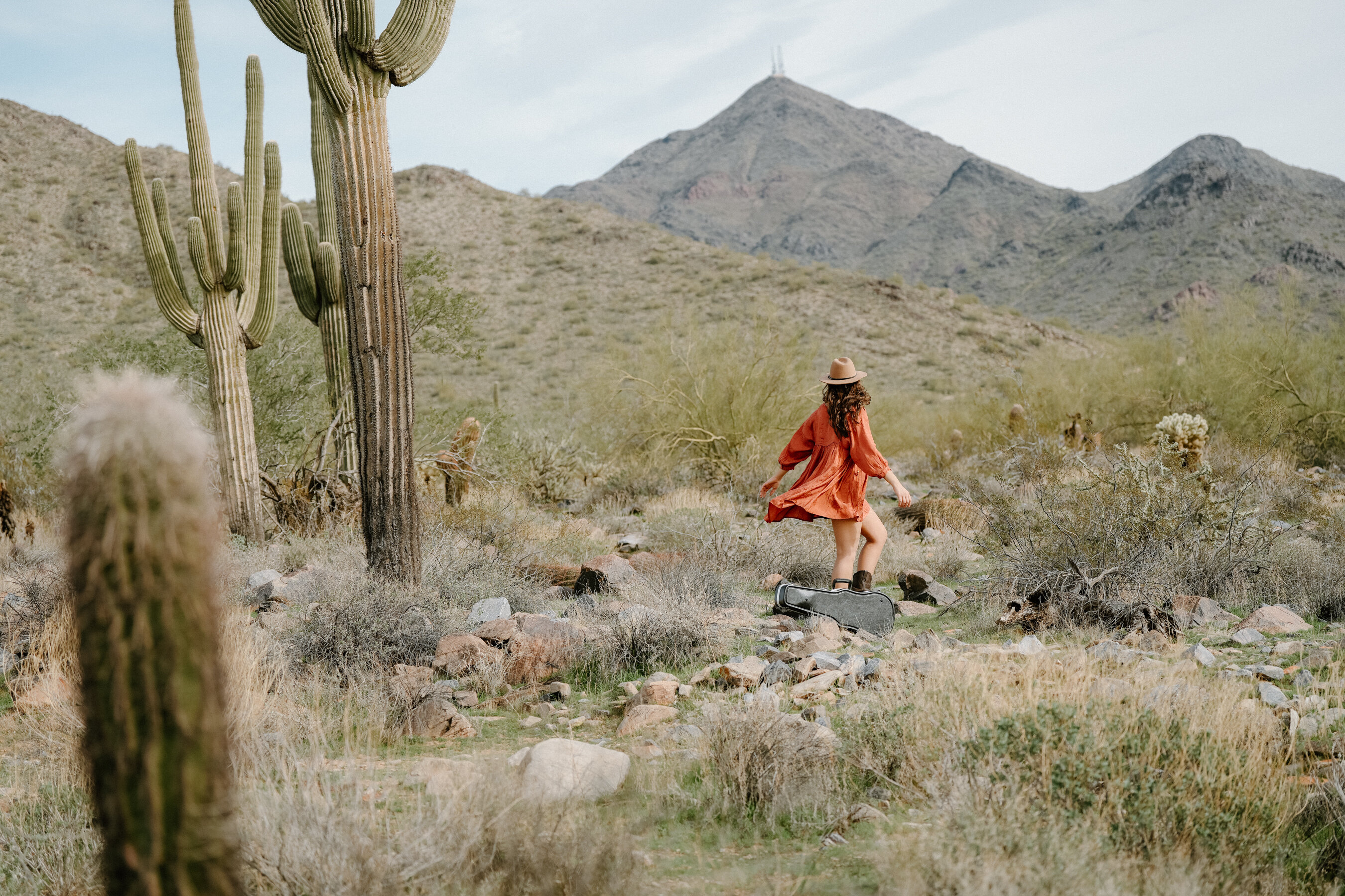 Julia Frolicking in the desert
