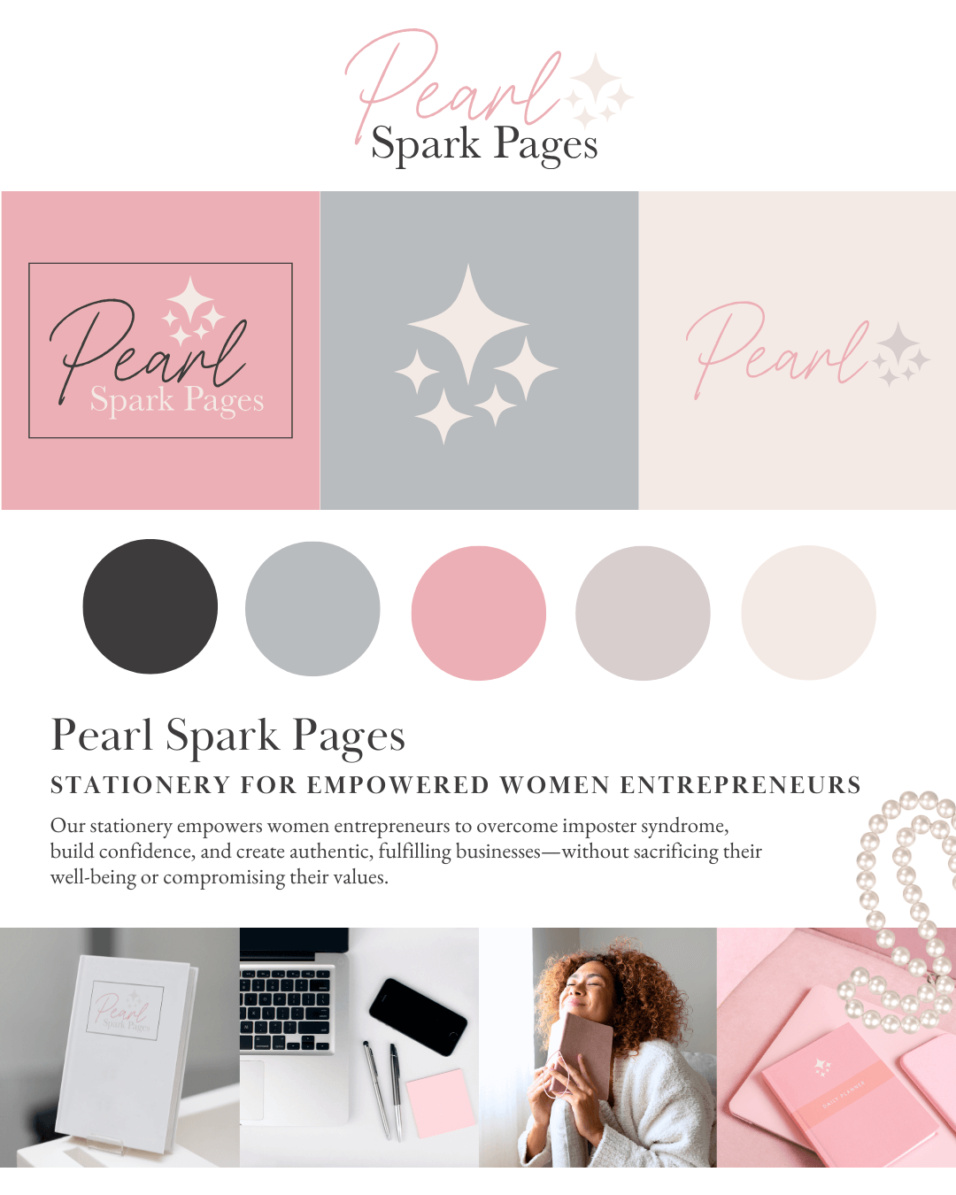 Custom branding for Female Entrepreneur journals, designed by Emily, a brand and web designer for women.